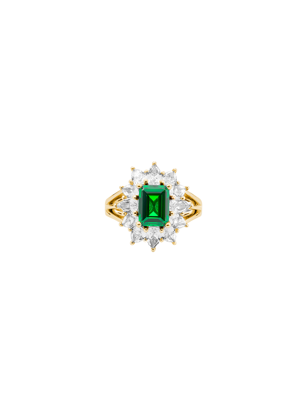 BENSON, LAB-GROWN EMERALD PINKY RING, GOLD