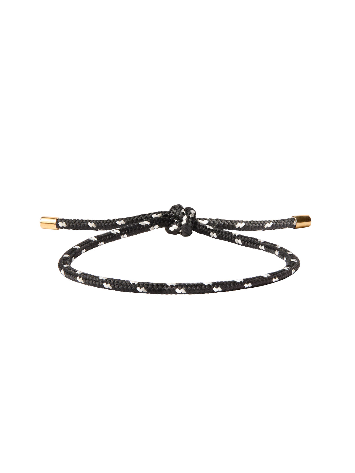 PARACORD NOIR ET BLANC TIE ANKLET, GOLD