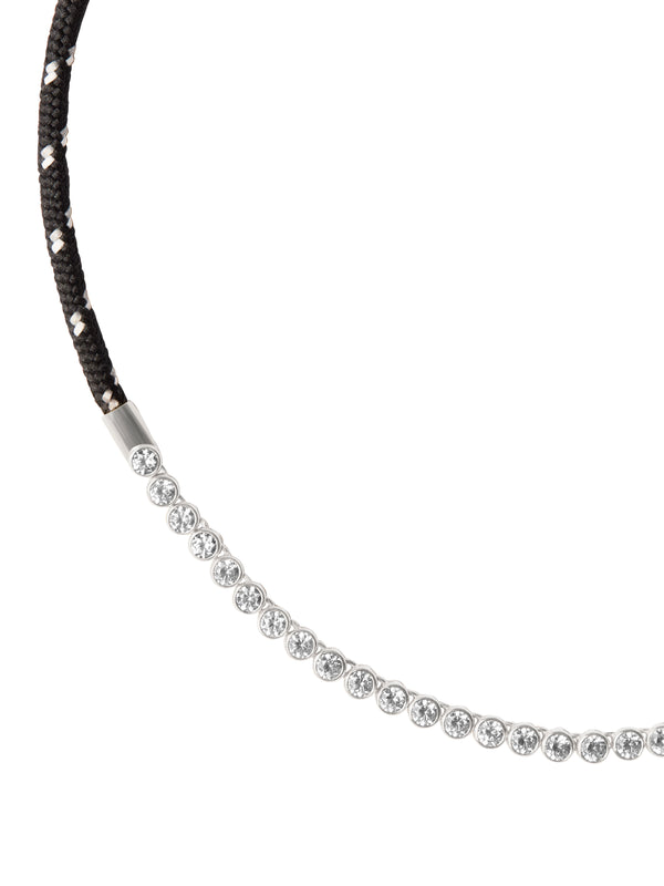 JAMES BEZEL NOIR ET BLANC PARACORD NECKLACE, SILVER