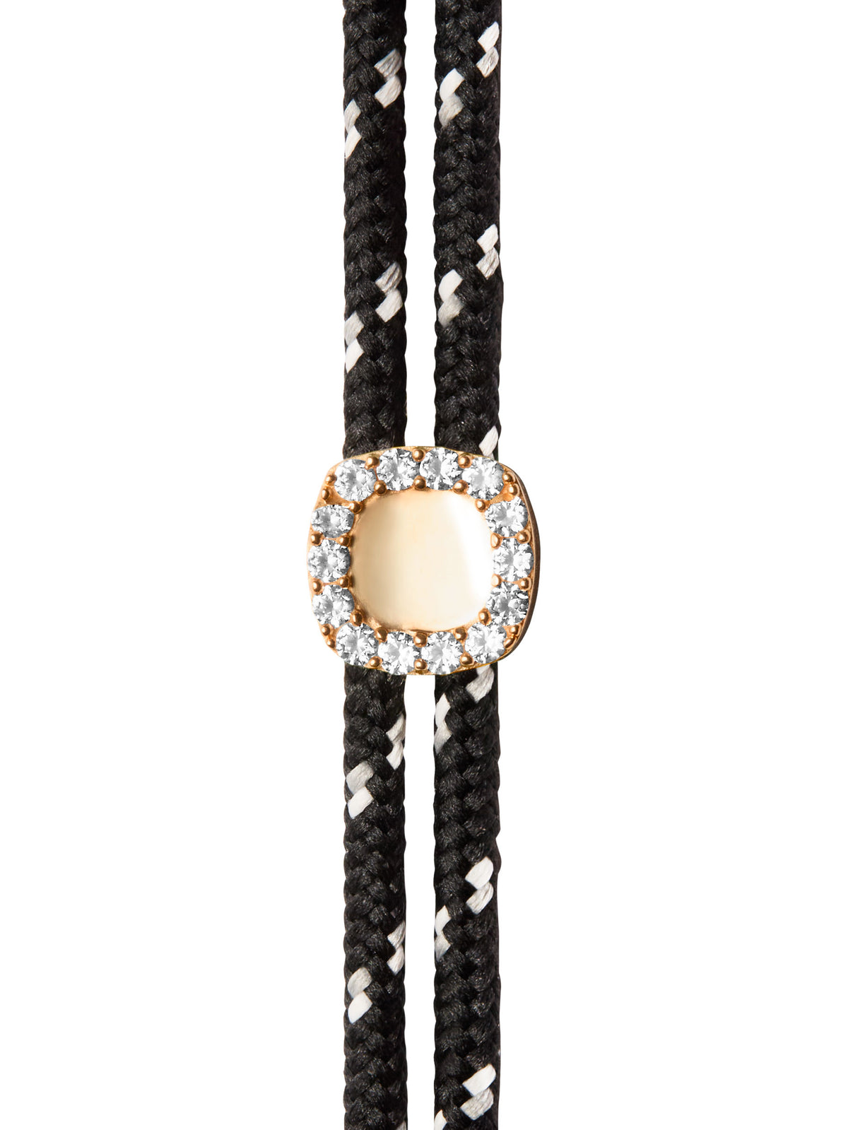 JAMES BEZEL NOIR ET BLANC PARACORD ANKLET, GOLD