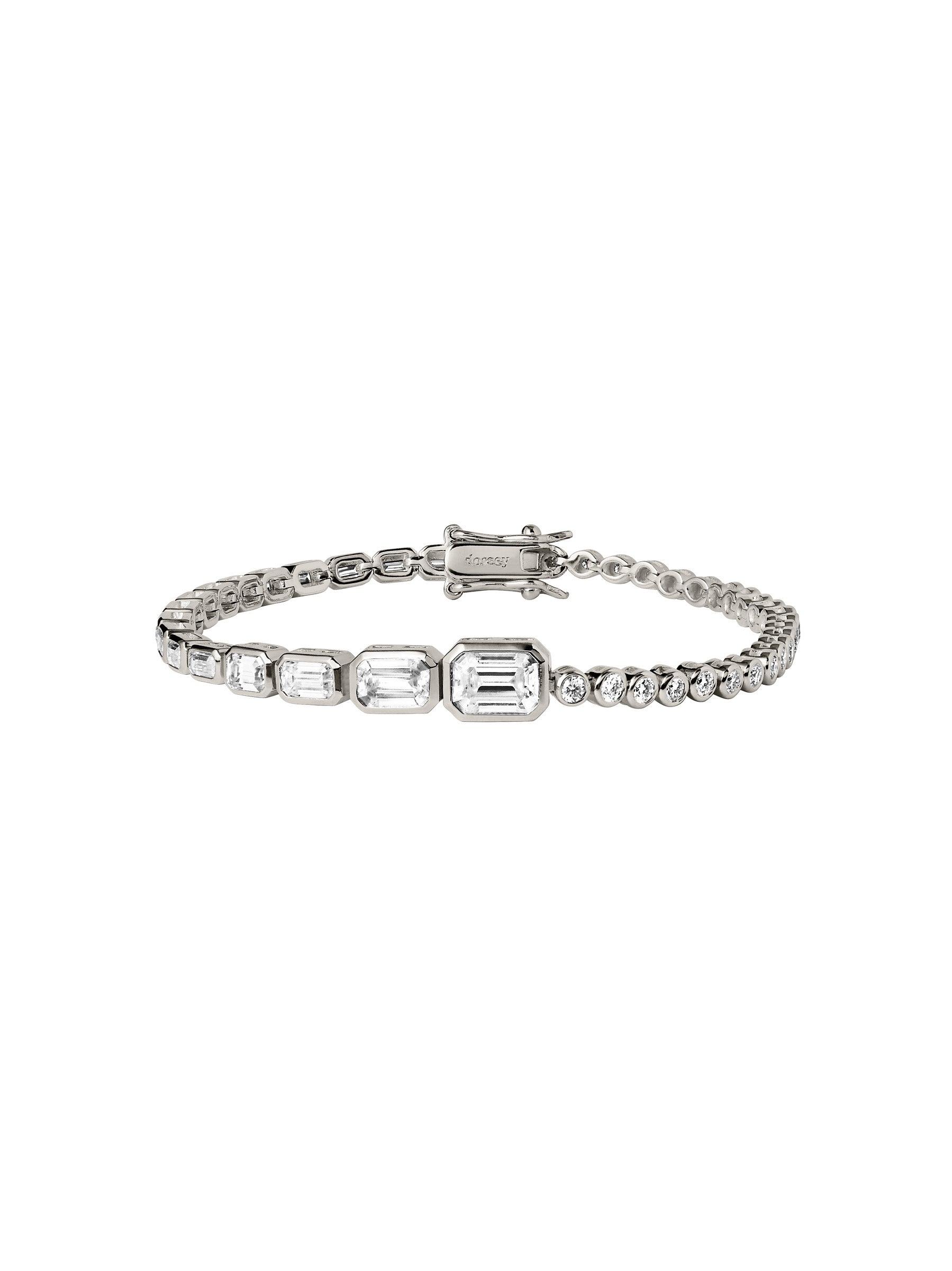 BLAKE GRADUATED BEZEL BRACELET IN MOISSANITE
