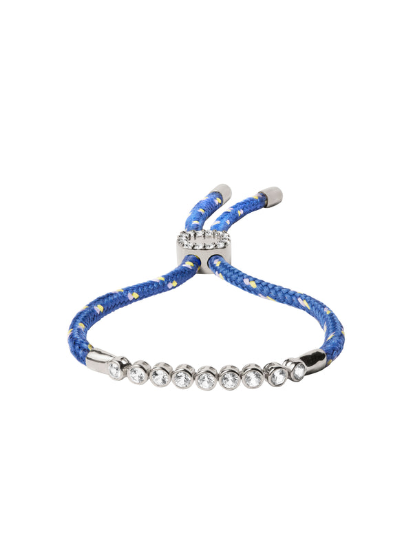 JAMES BEZEL BLEU PARACORD BRACELET, SILVER