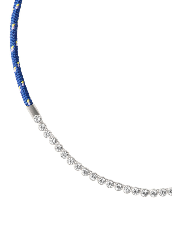 JAMES BEZEL BLEU PARACORD NECKLACE, SILVER