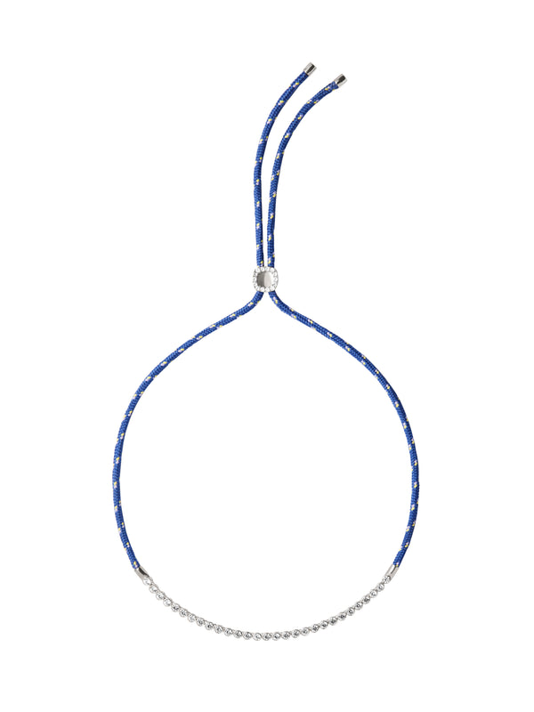 JAMES BEZEL BLEU PARACORD NECKLACE, SILVER