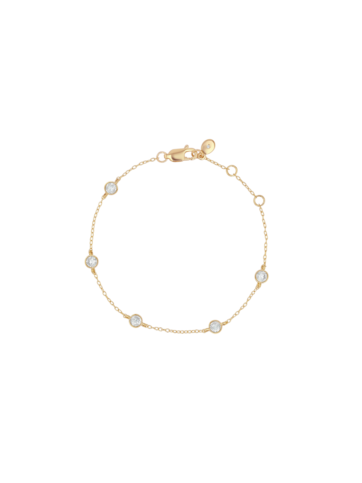 CLEMENCE BRACELET IN MOISSANITE, GOLD VERMEIL