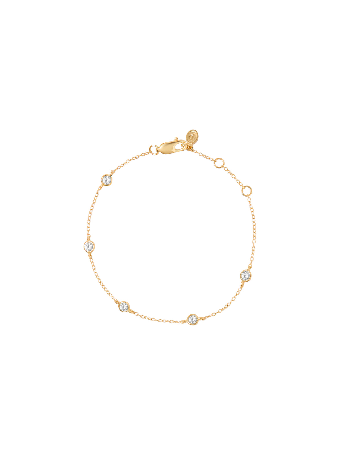 CLEMENCE, 5 STONE STRAND BRACELET, GOLD