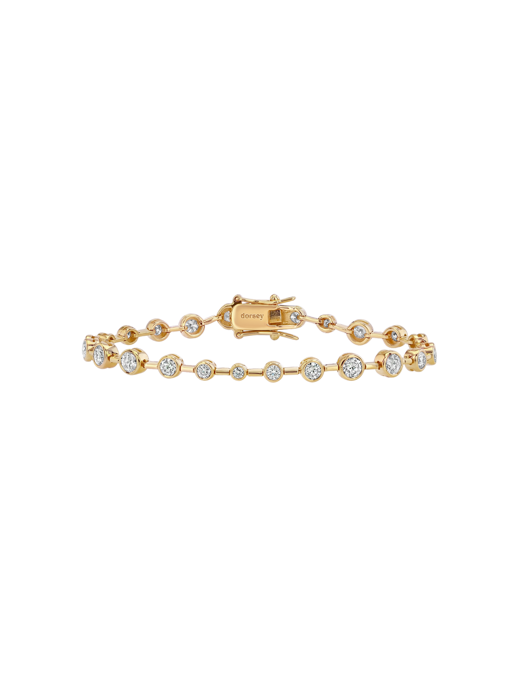 COLETTE BEZEL RIVIÈRE BRACELET IN MOISSANITE, GOLD VERMEIL