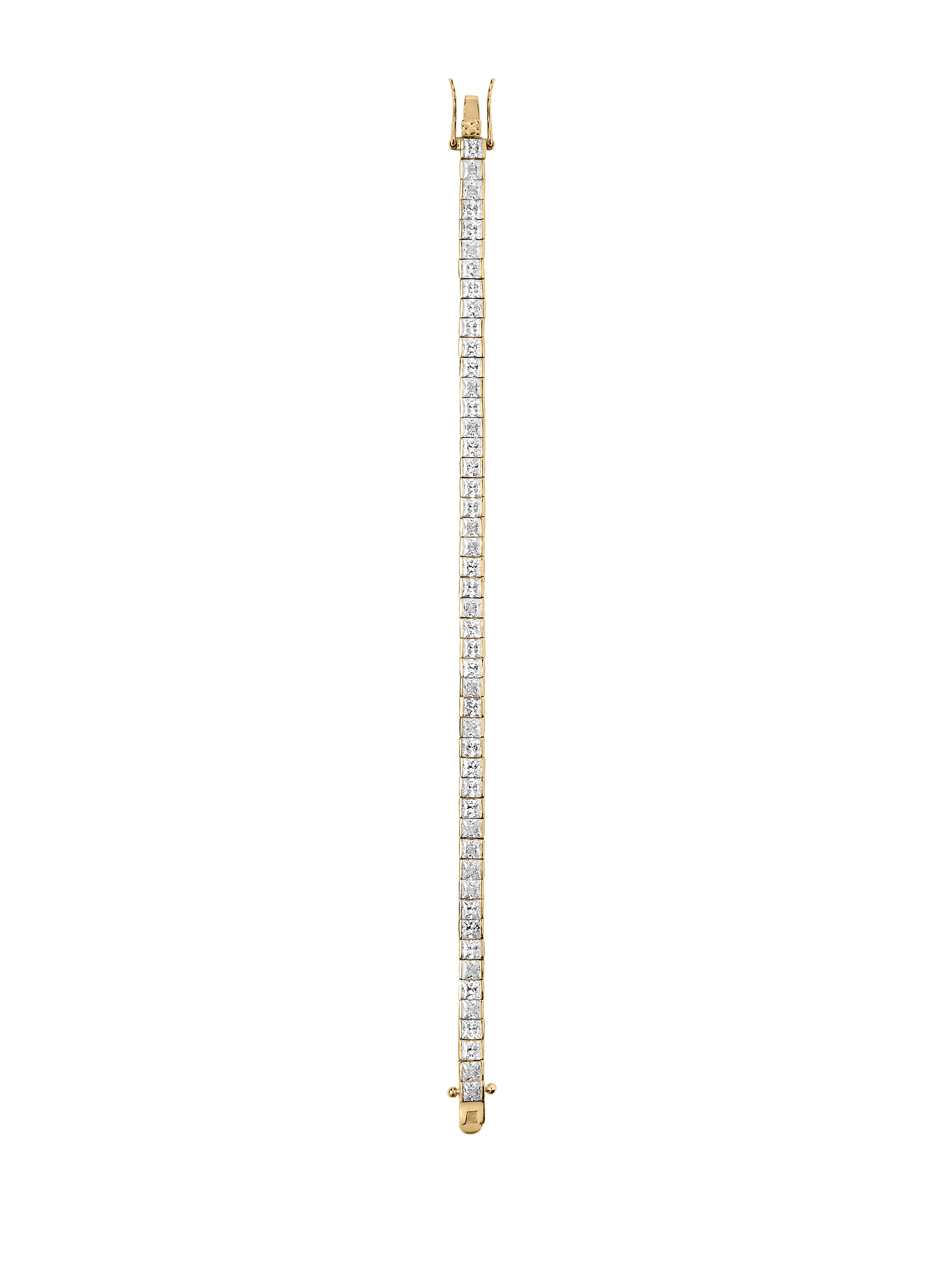 DORSEY PRINCESS-CUT RIVIÈRE BRACELET IN 3MM MOISSANITE, 18K GOLD VERMEIL