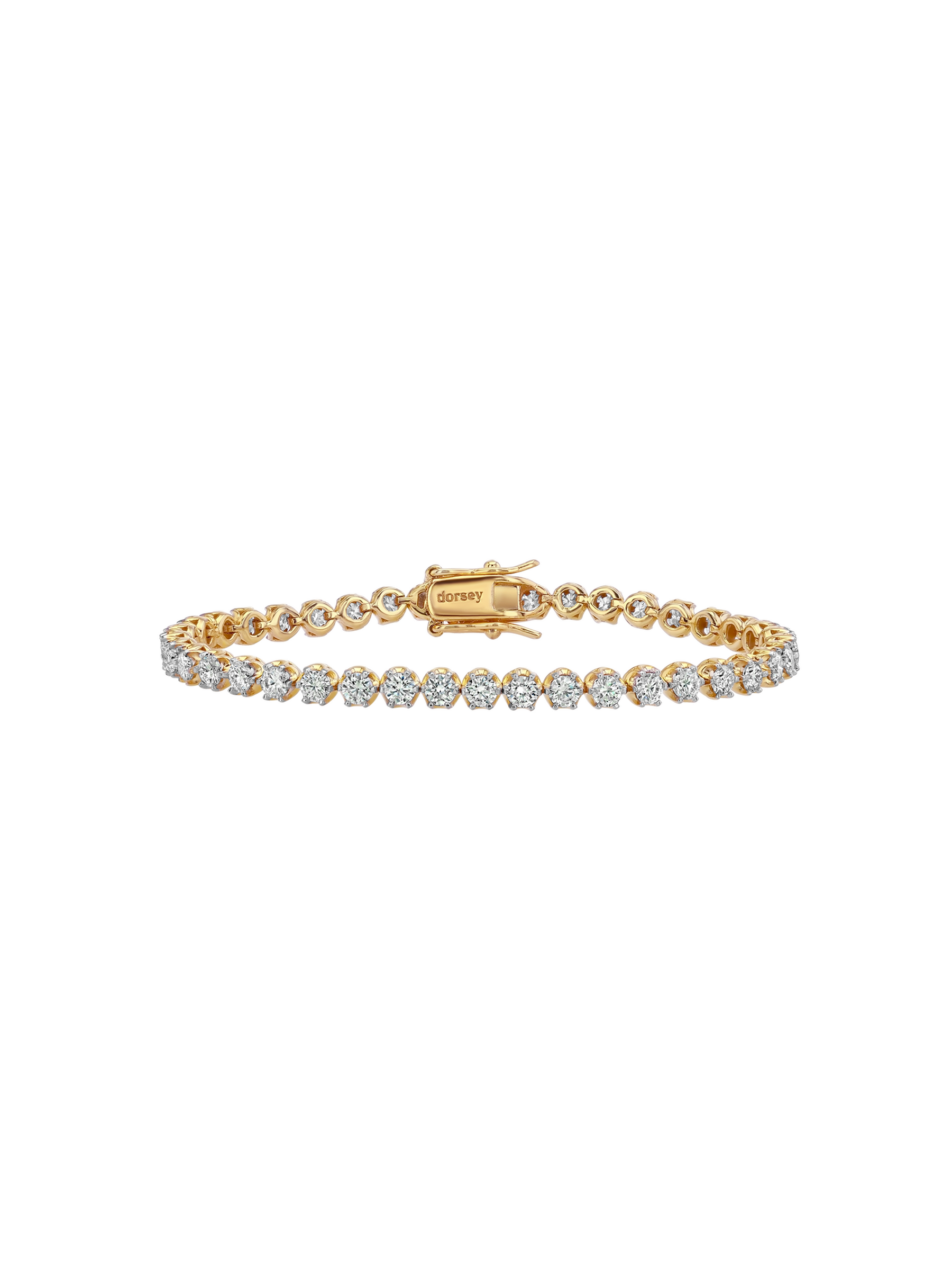 IRIS RIVIÈRE BRACELET IN MOISSANITE, GOLD VERMEIL AND WHITE RHODIUM