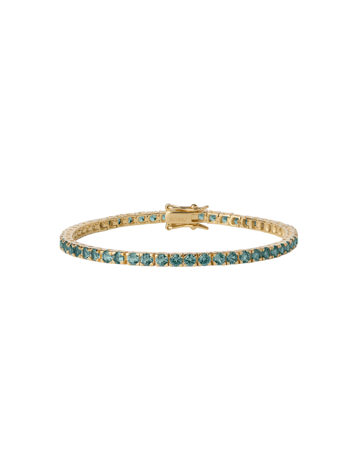 KATE ROUND CUT, 3MM LAB MOSS GREEN TOURMALINE RIVIÈRE BRACELET, GOLD