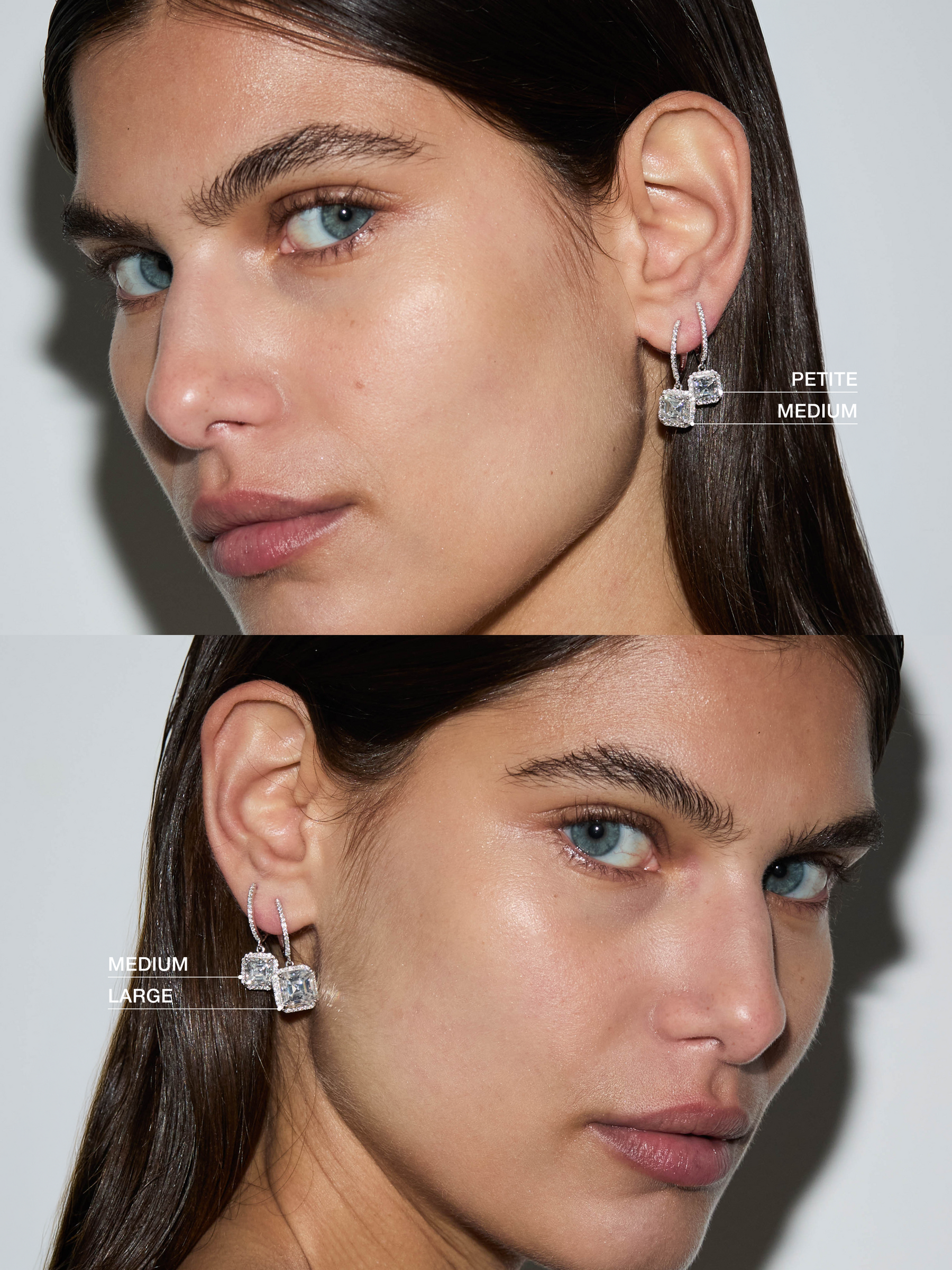 BRONWYN ASSCHER-CUT EARRINGS IN MOISSANITE, STERLING SILVER