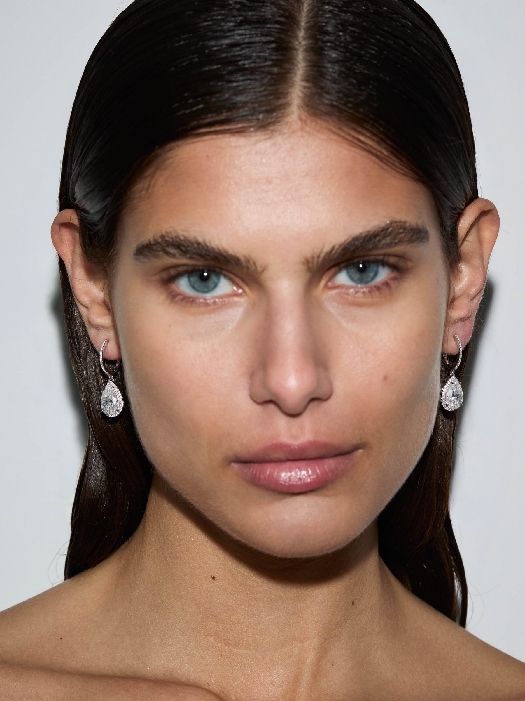 BRONWYN PEAR-CUT EARRINGS IN MOISSANITE, STERLING SILVER