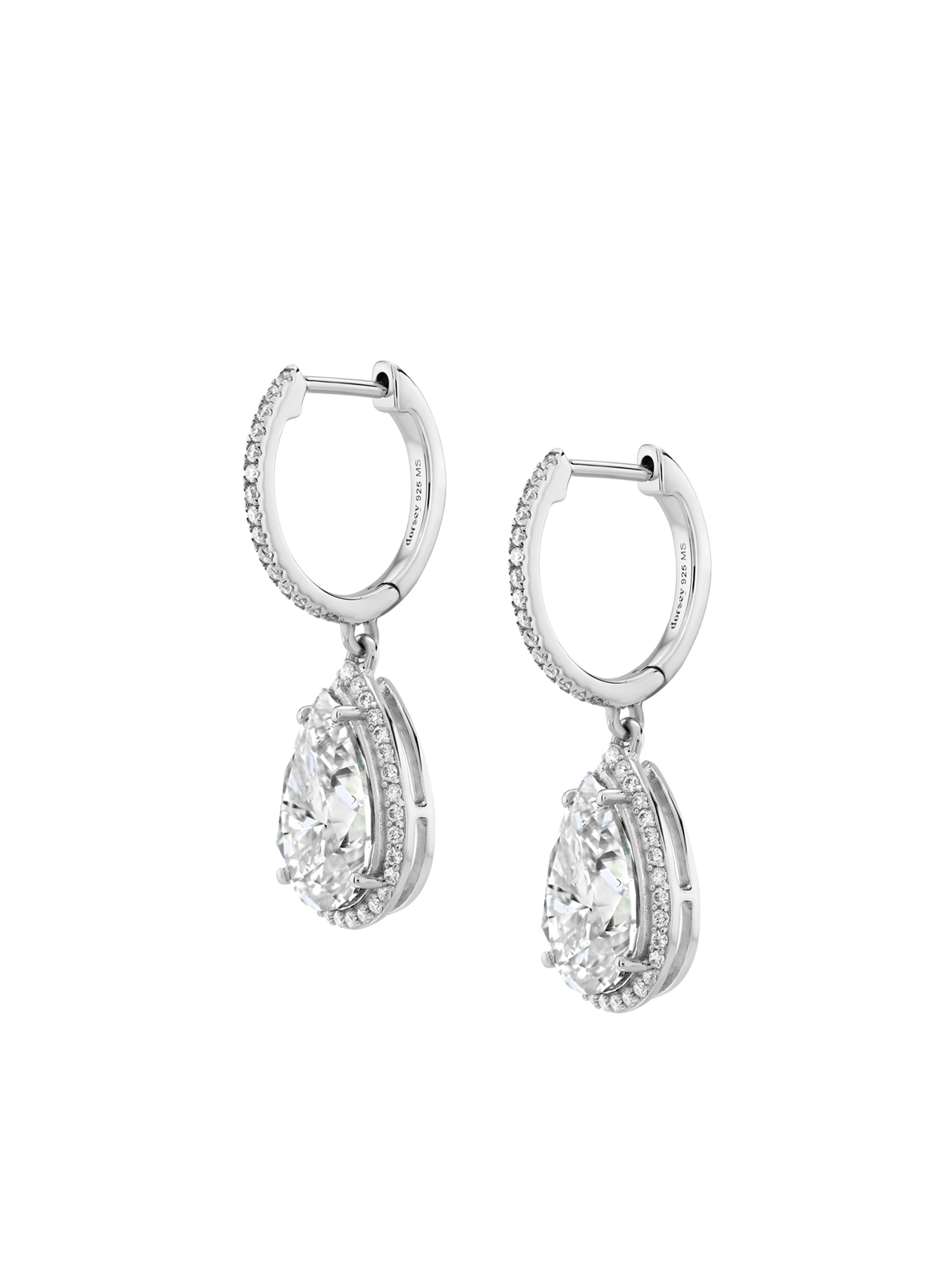 BRONWYN PEAR-CUT EARRINGS IN MOISSANITE, STERLING SILVER