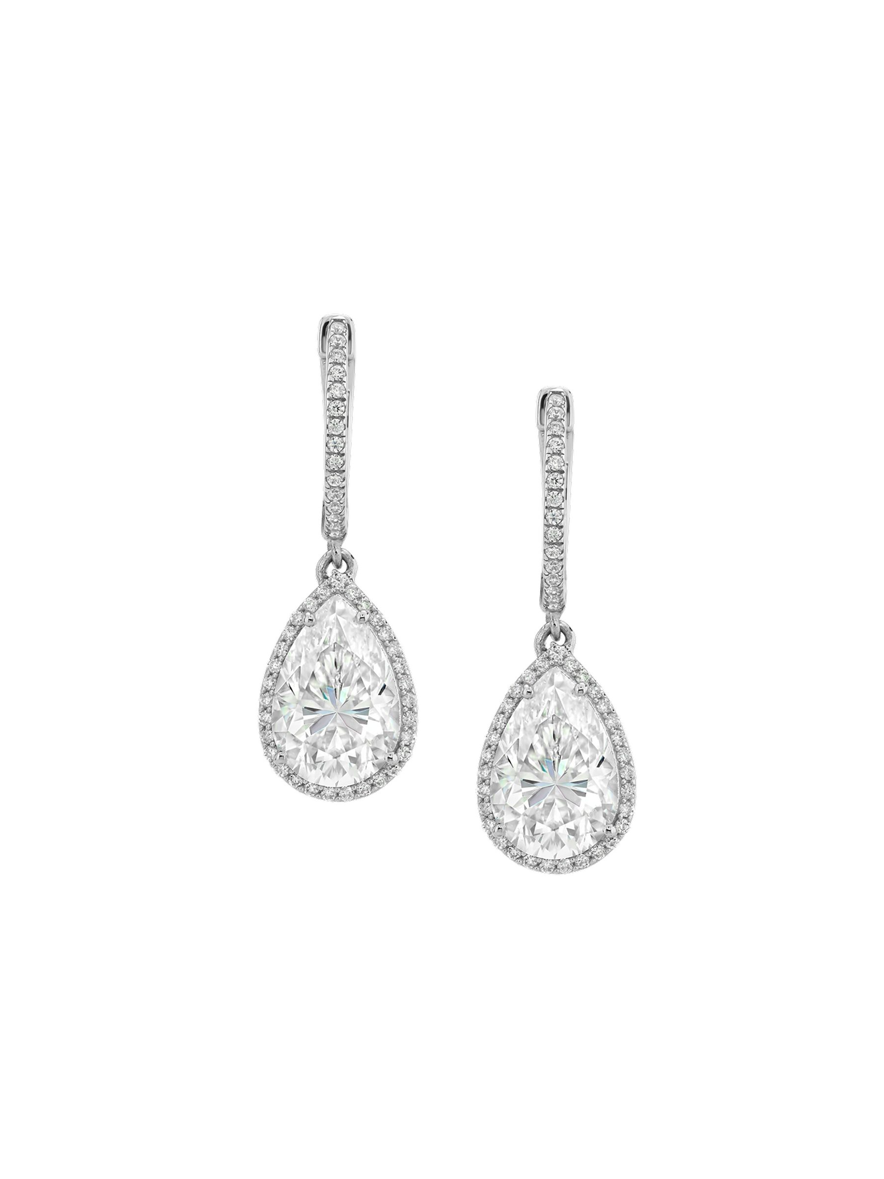BRONWYN PEAR-CUT EARRINGS IN MOISSANITE, STERLING SILVER