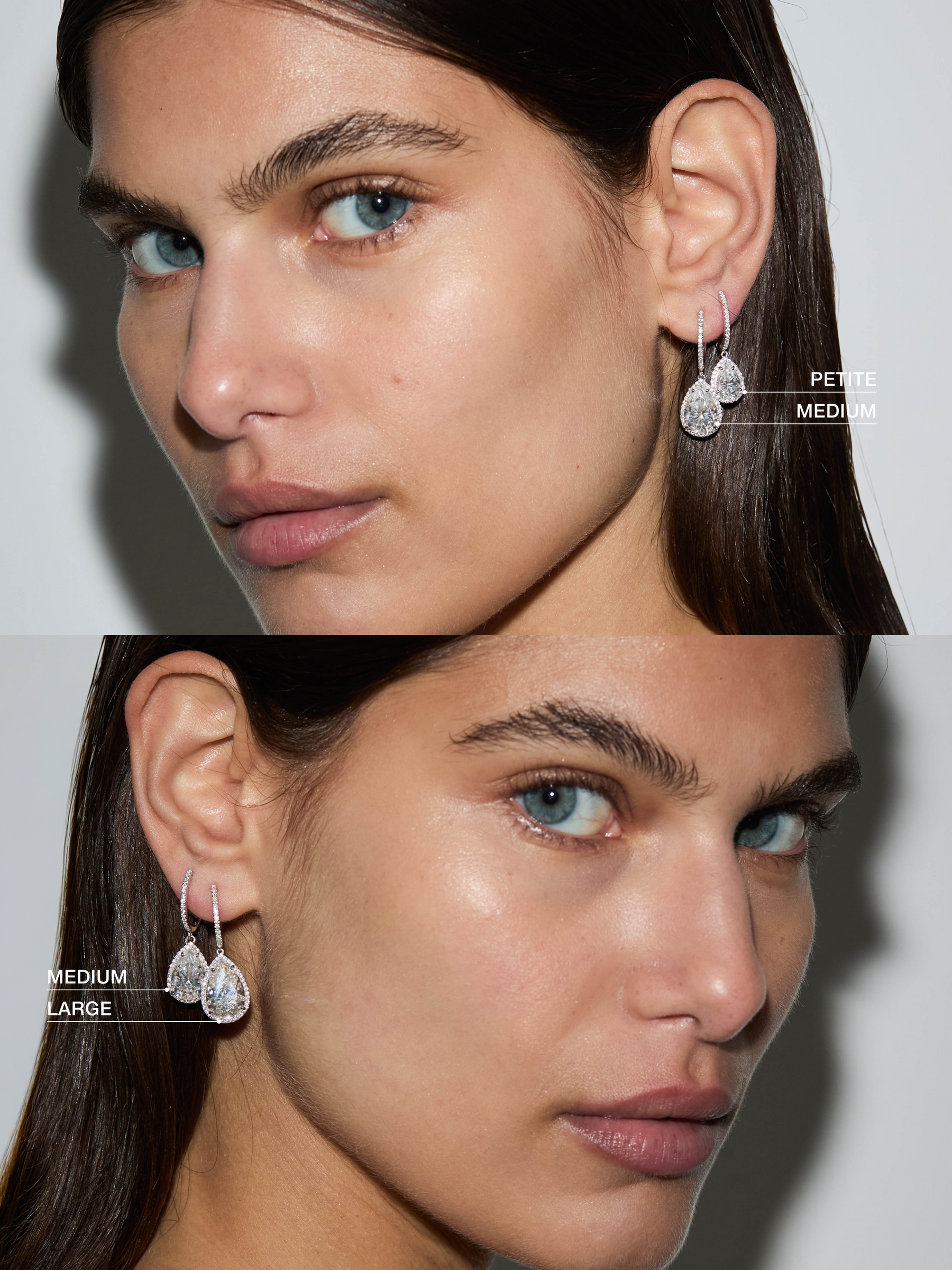 BRONWYN PEAR-CUT EARRINGS IN MOISSANITE, STERLING SILVER