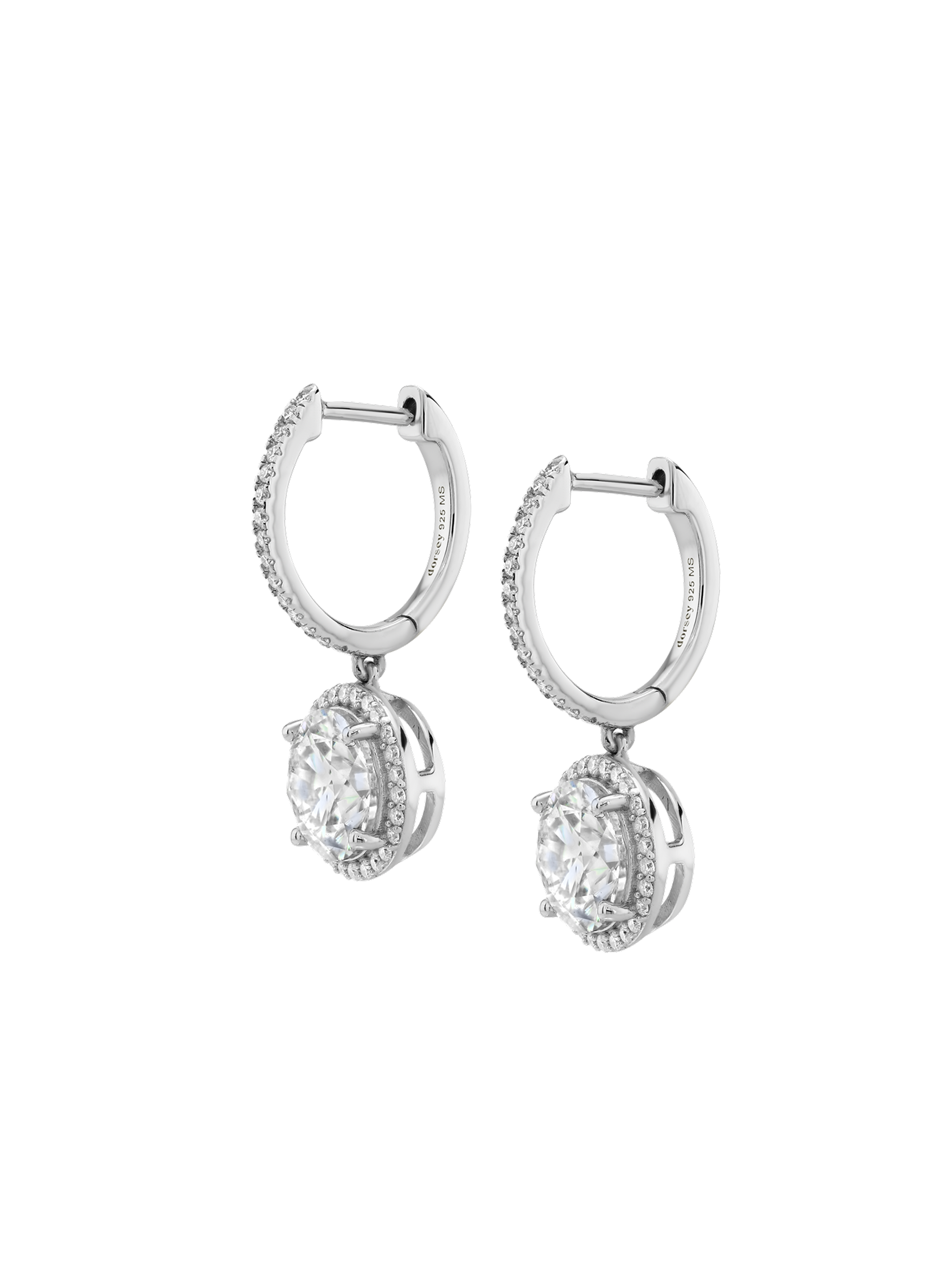BRONWYN ROUND-CUT EARRINGS IN MOISSANITE, STERLING SILVER