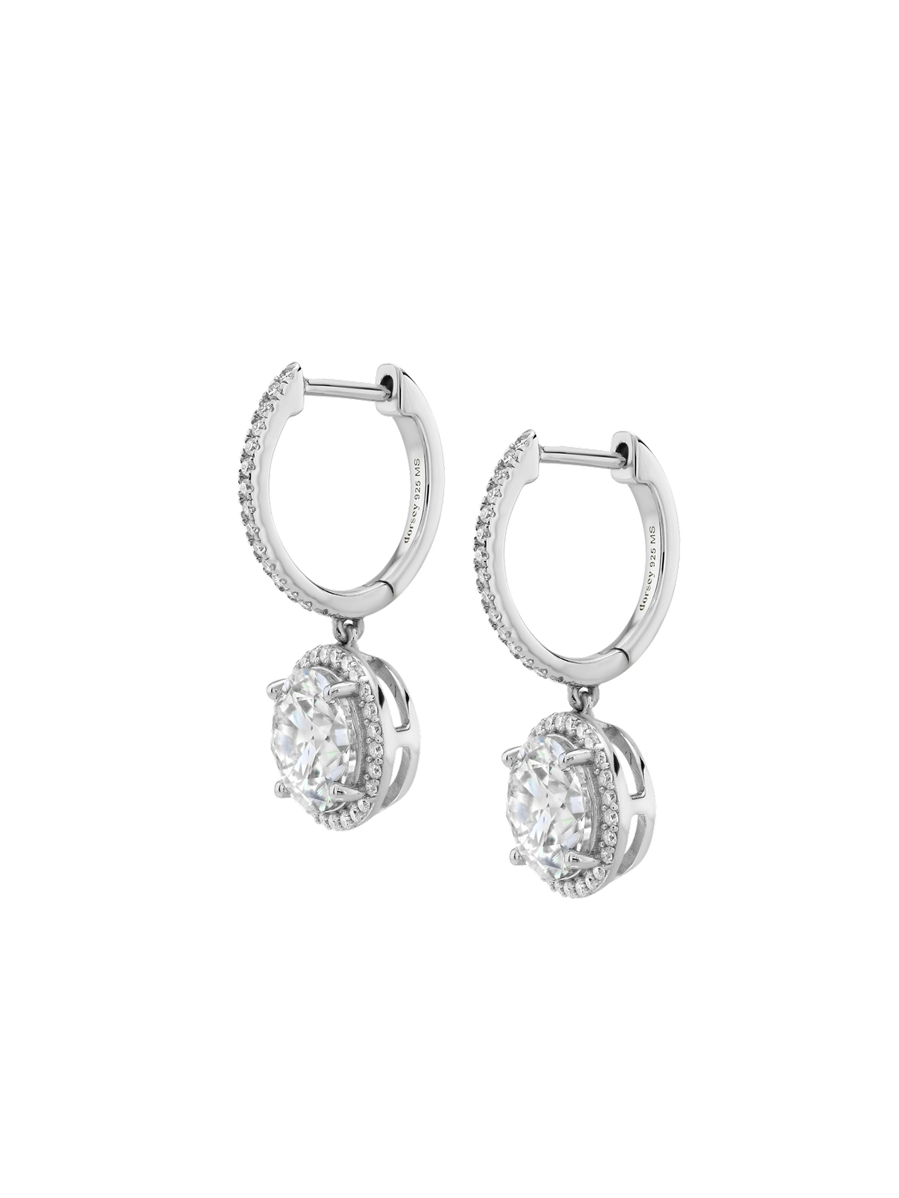 BRONWYN ROUND-CUT EARRINGS IN MOISSANITE, STERLING SILVER