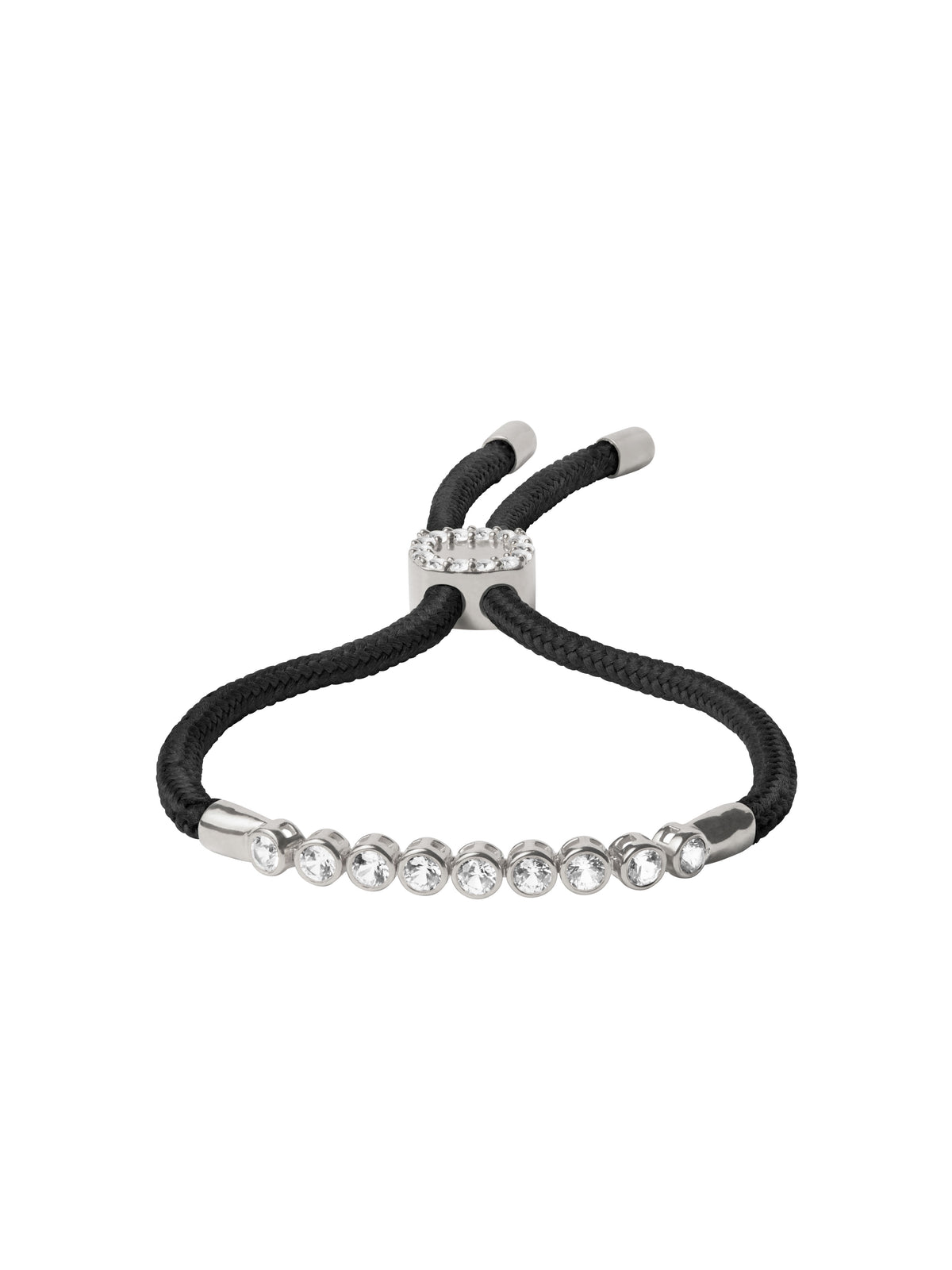 JAMES BEZEL LAB DIAMOND NOIR PARACORD BRACELET, 14K WHITE GOLD