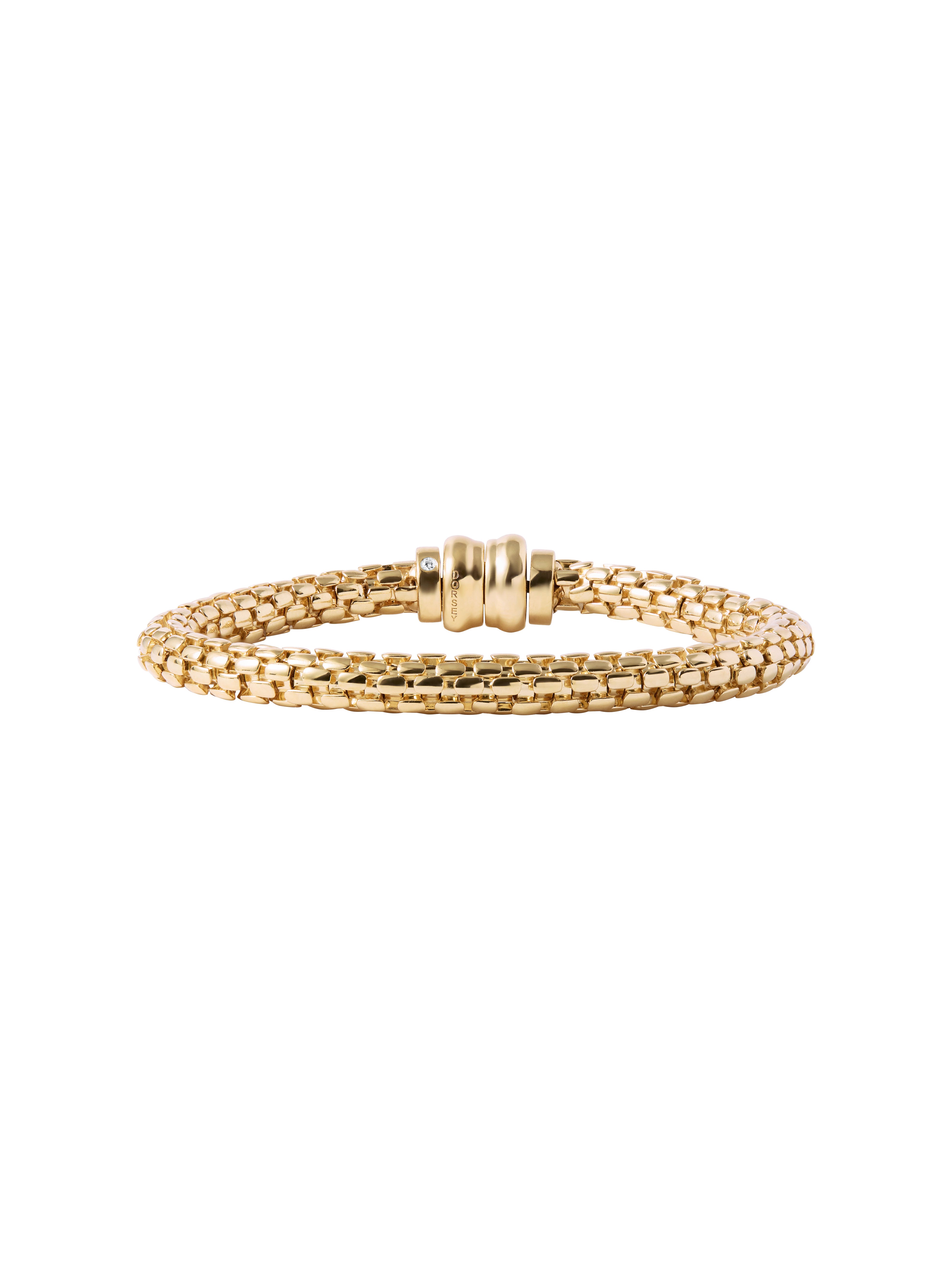 PETITE CASTA BRACELET WITH LAB DIAMOND ACCENT, 18K GOLD VERMEIL