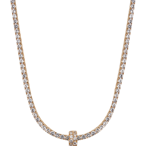 TWO-ROW RIVIÈRE PENDANT IN LAB DIAMOND, 18K GOLD VERMEIL – Dorsey
