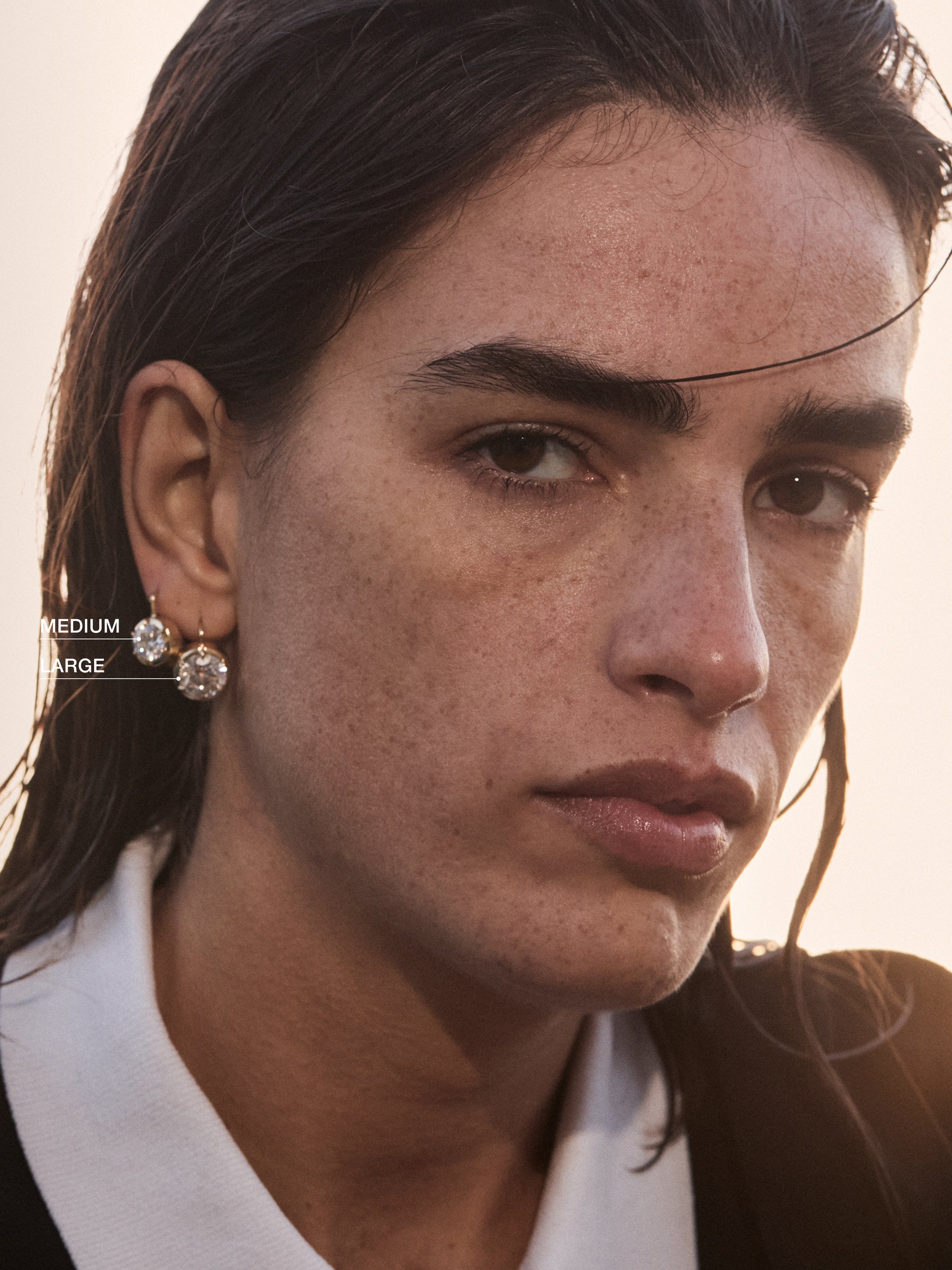 MAXWELL EARRINGS IN LAB-GROWN DIAMOND, 14K WHITE GOLD