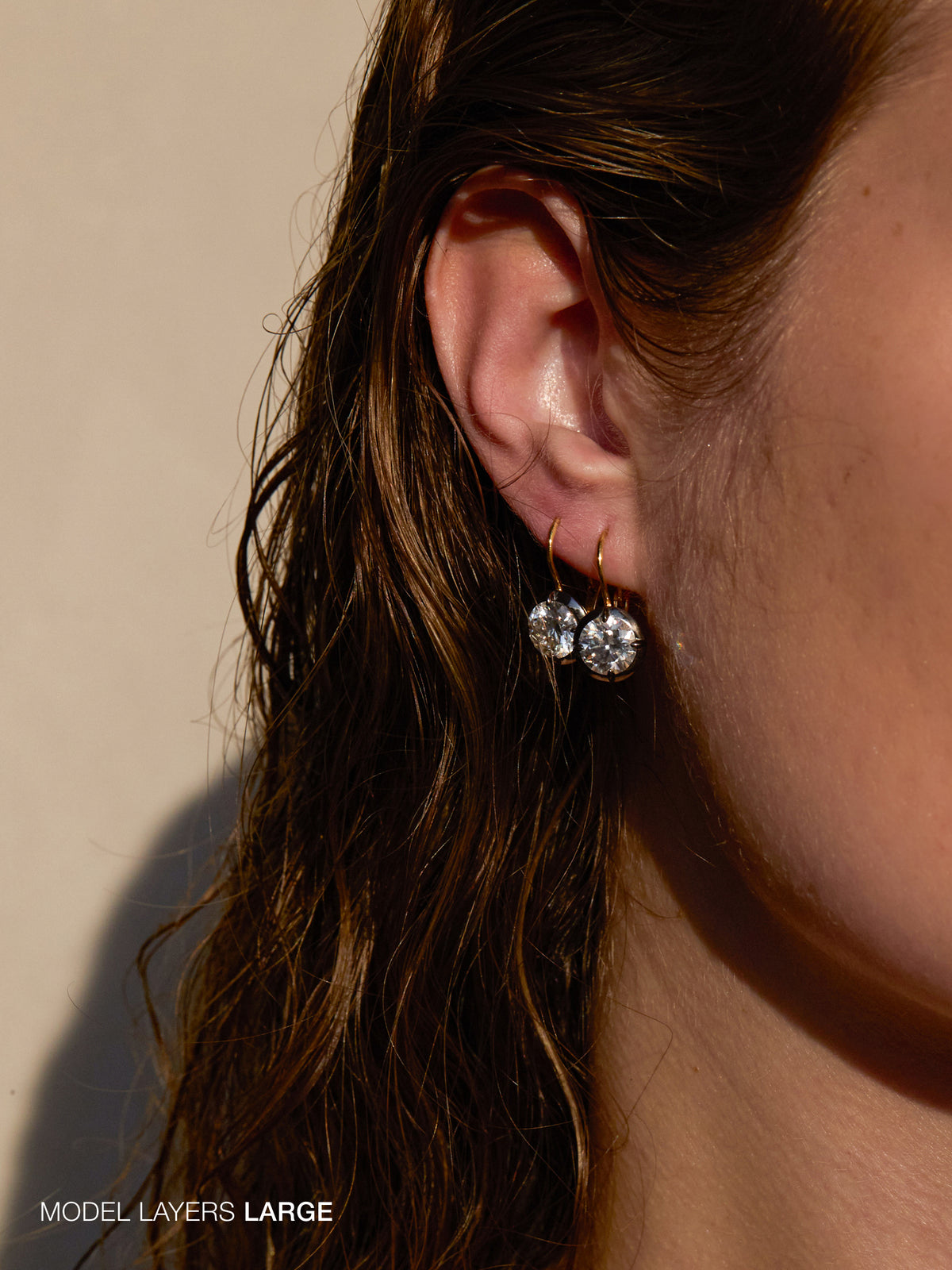 LUCIEN LATCHBACK EARRINGS IN MOISSANITE, 18K GOLD VERMEIL – Dorsey
