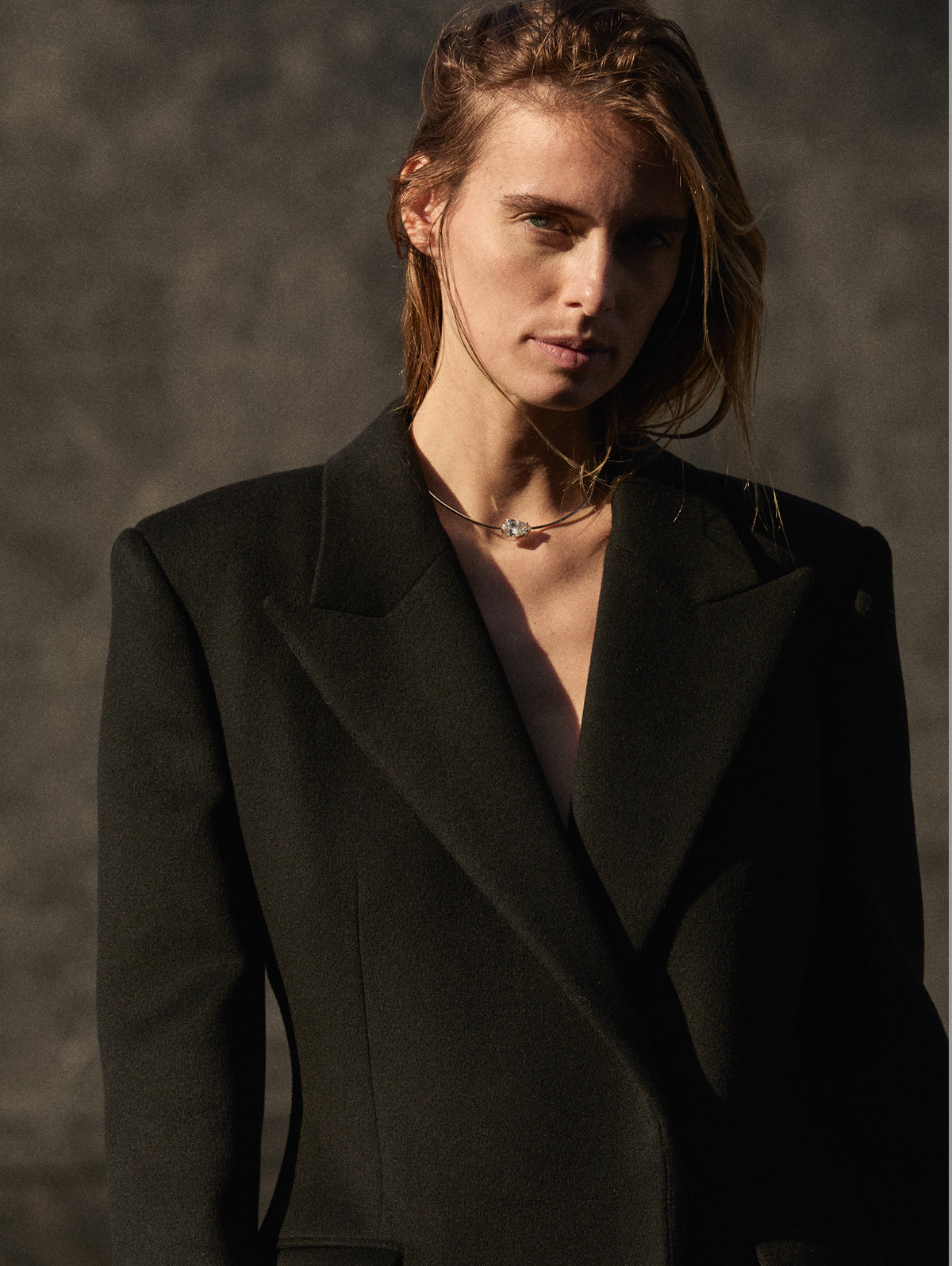 14K ROWE PEAR-CUT COLLAR IN 3 CTS LAB DIAMOND