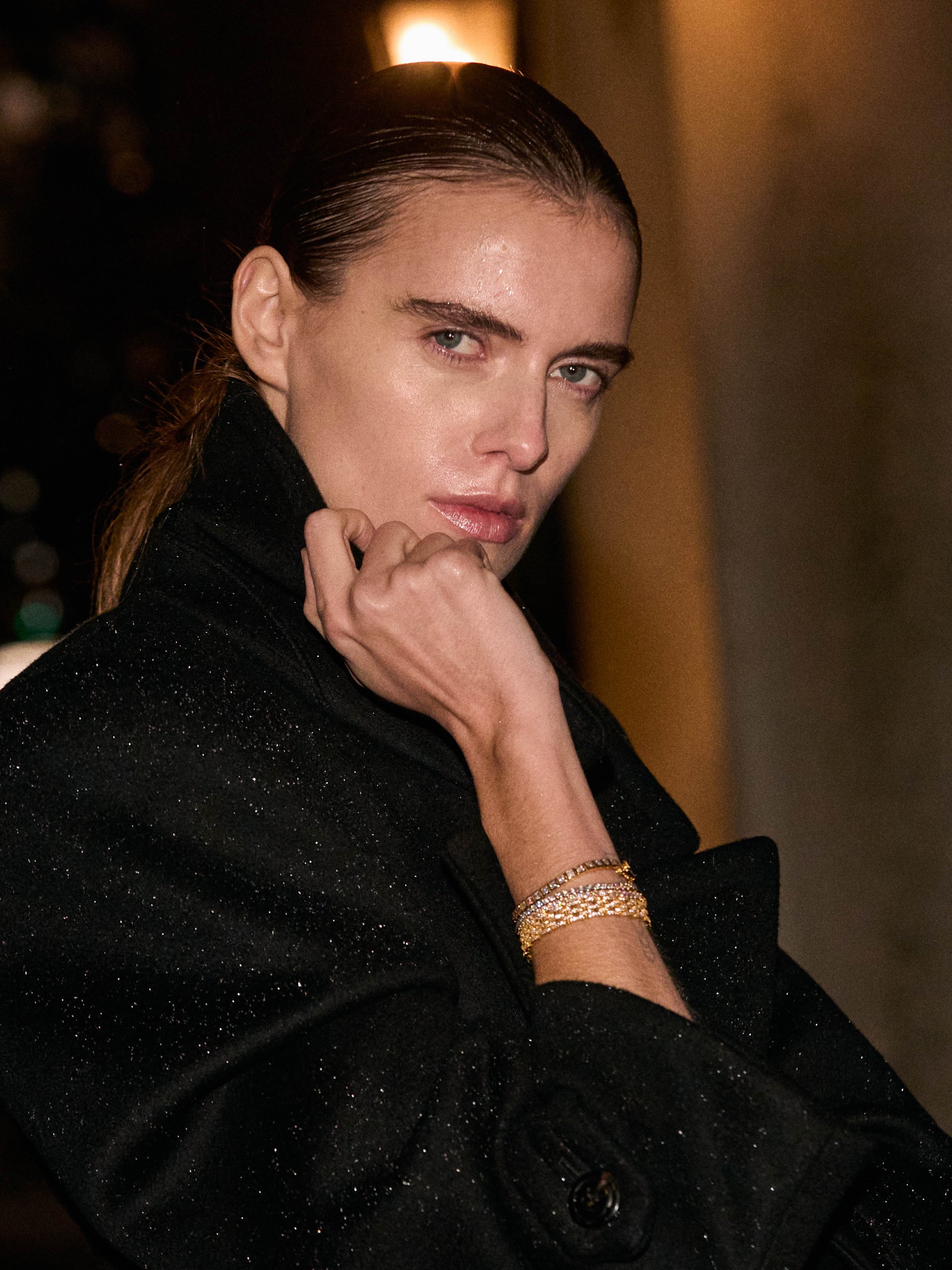 DORSEY PRINCESS-CUT RIVIÈRE BRACELET IN LAB WHITE SAPPHIRE, 18K