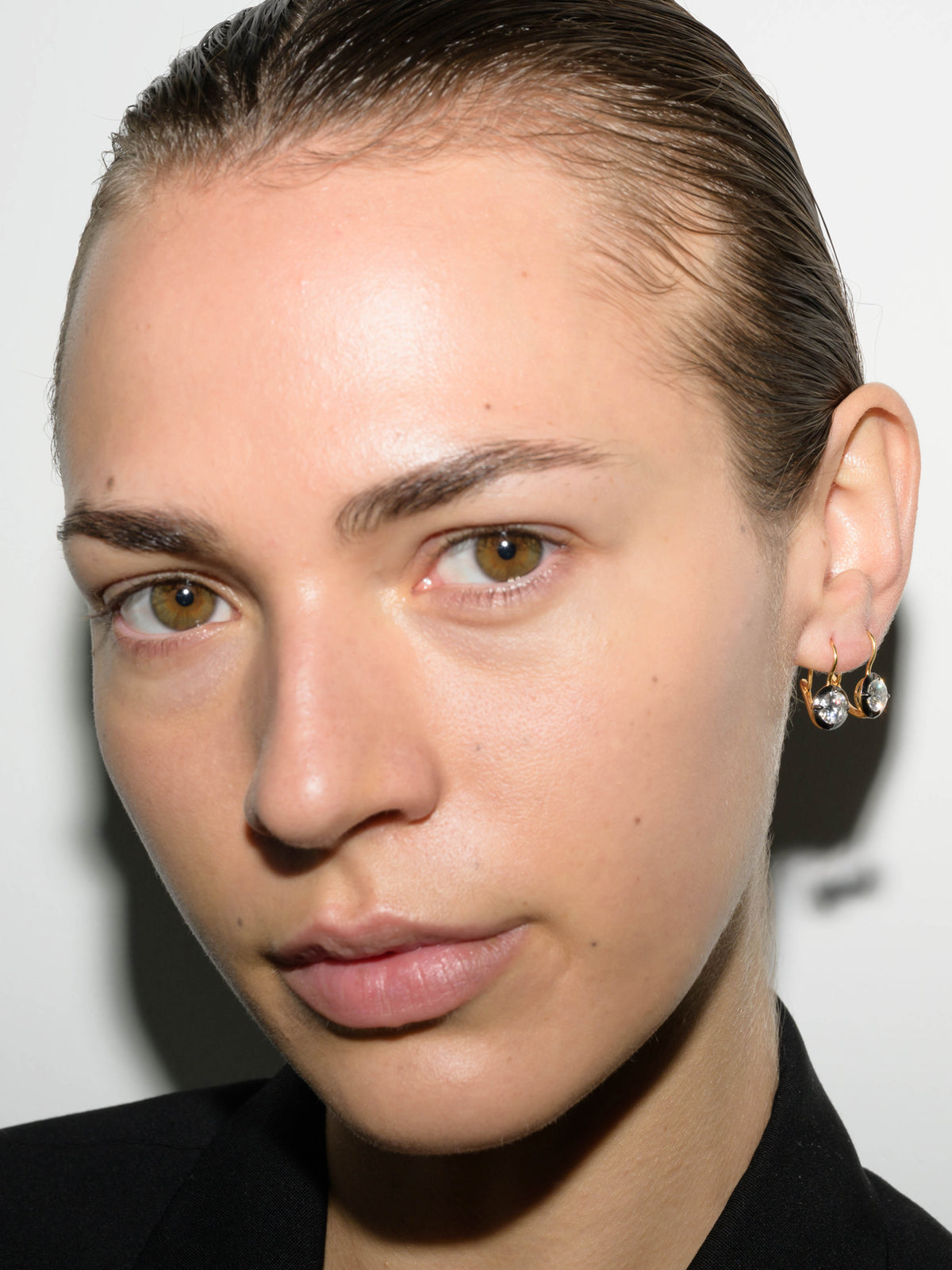 14K LUCIEN LATCHBACK EARRINGS IN LAB DIAMOND