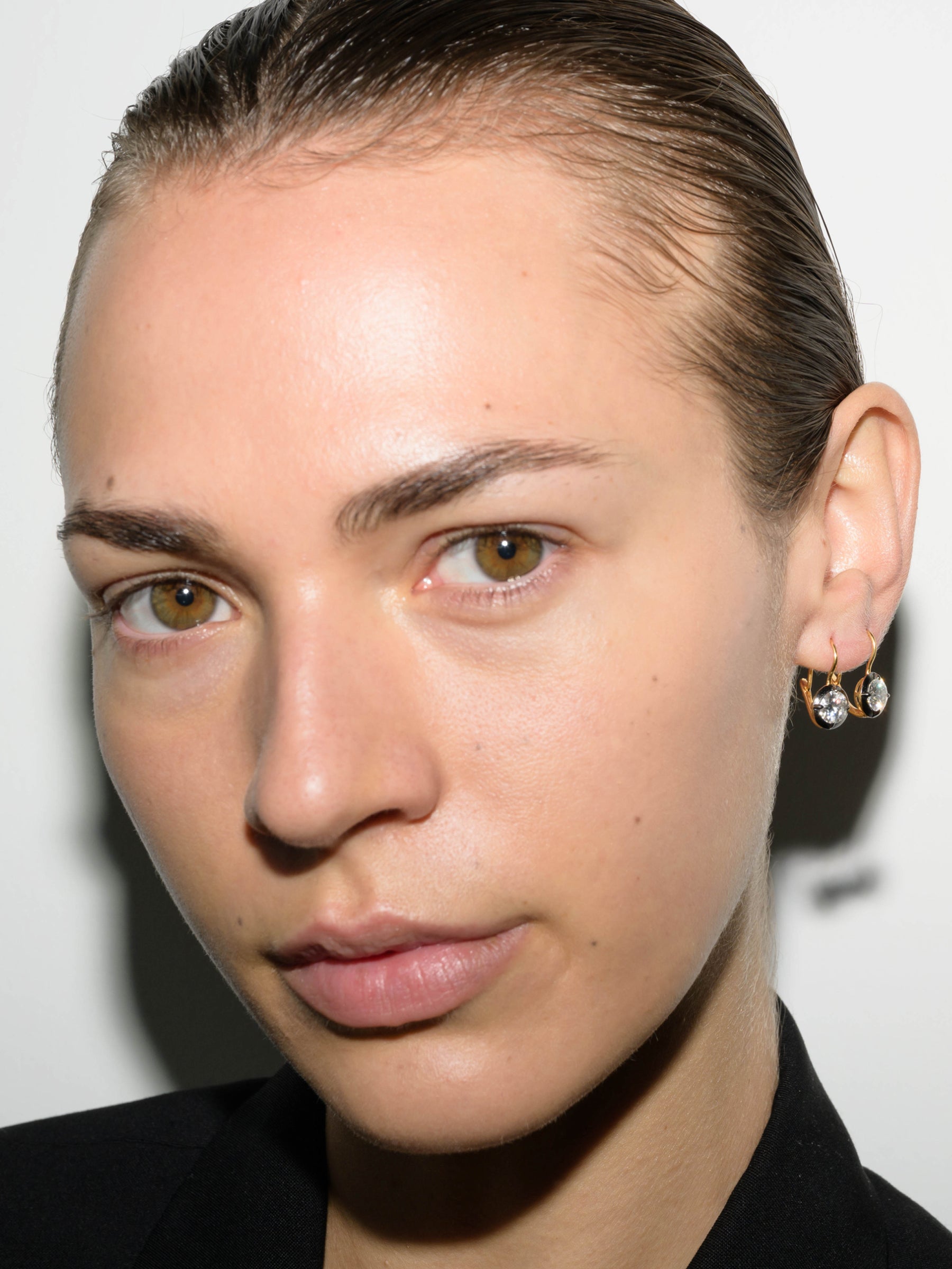 14K LUCIEN LATCHBACK EARRINGS IN LAB DIAMOND