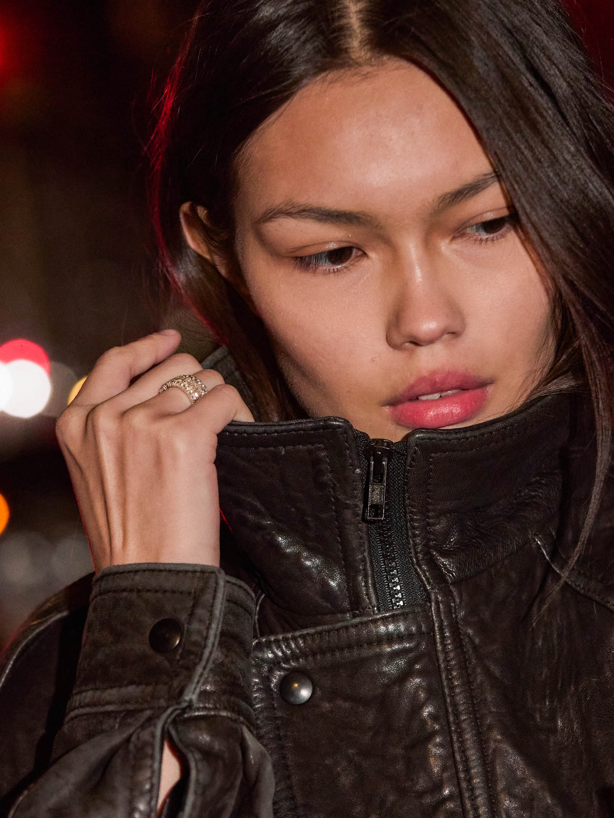 MAXIME THREE-ROW RING IN MOISSANITE