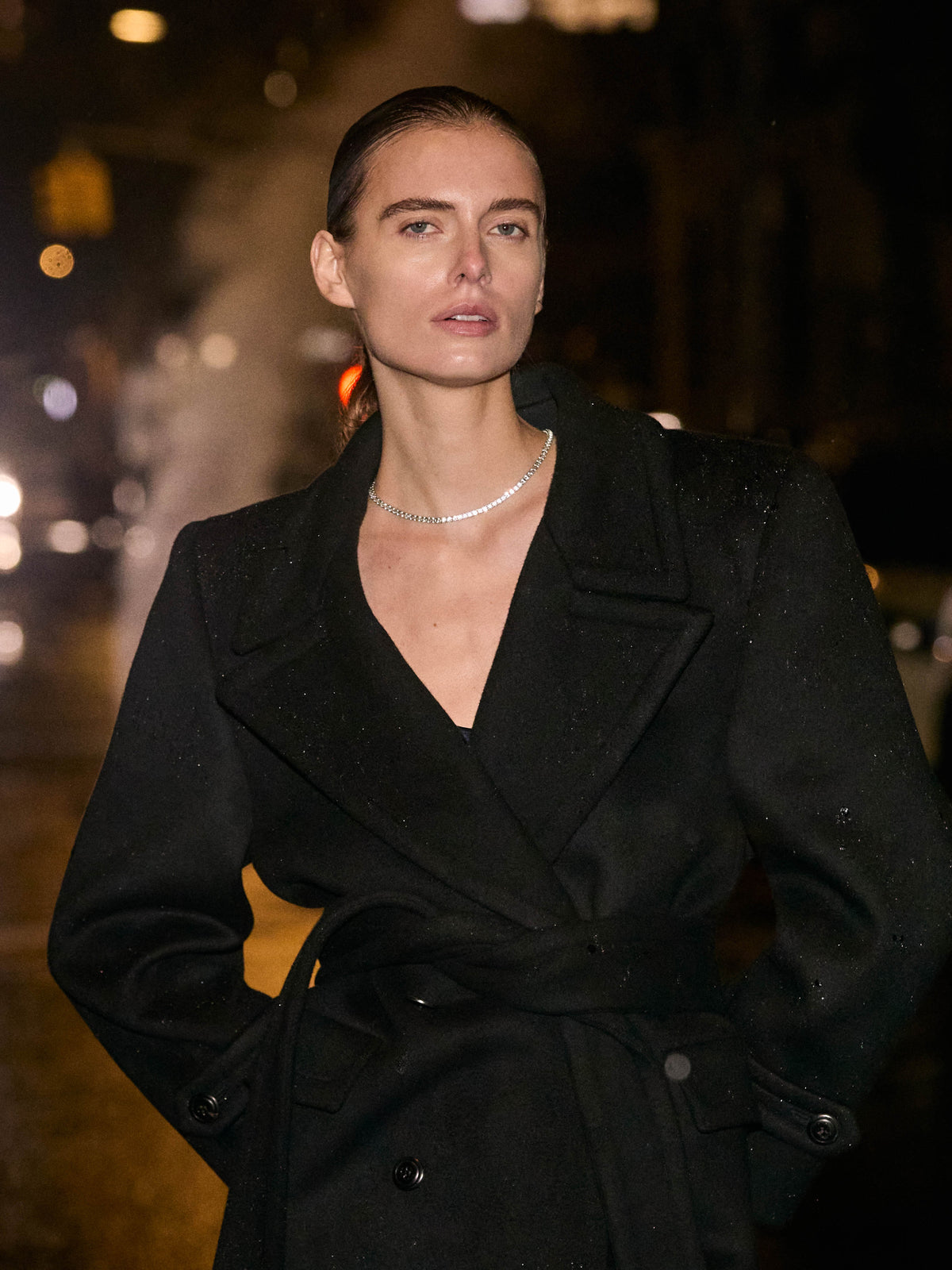 DORSEY PRINCESS-CUT RIVIÈRE NECKLACE IN LAB WHITE SAPPHIRE