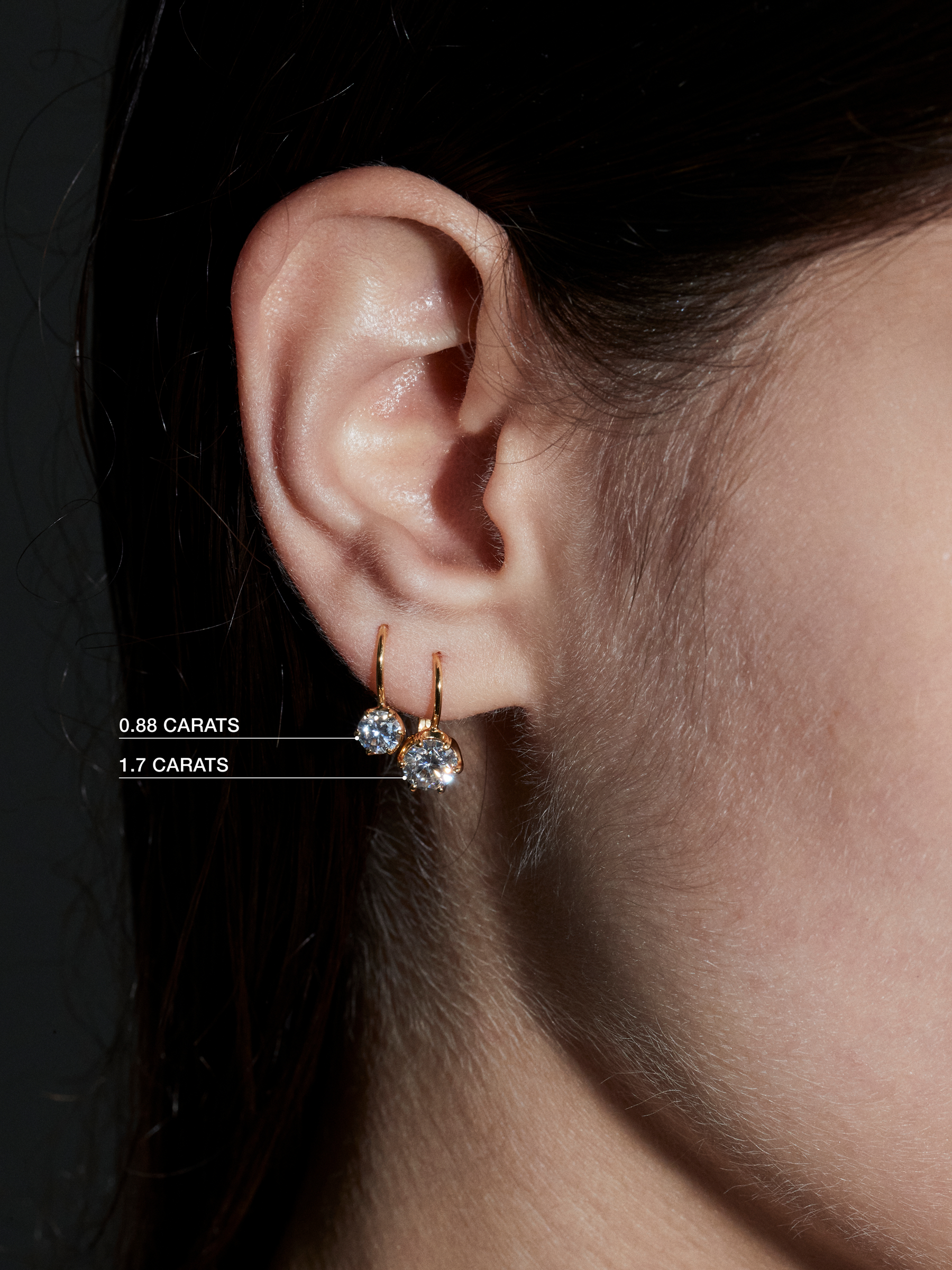CECILIA EARRINGS IN MOISSANITE, STERLING SILVER