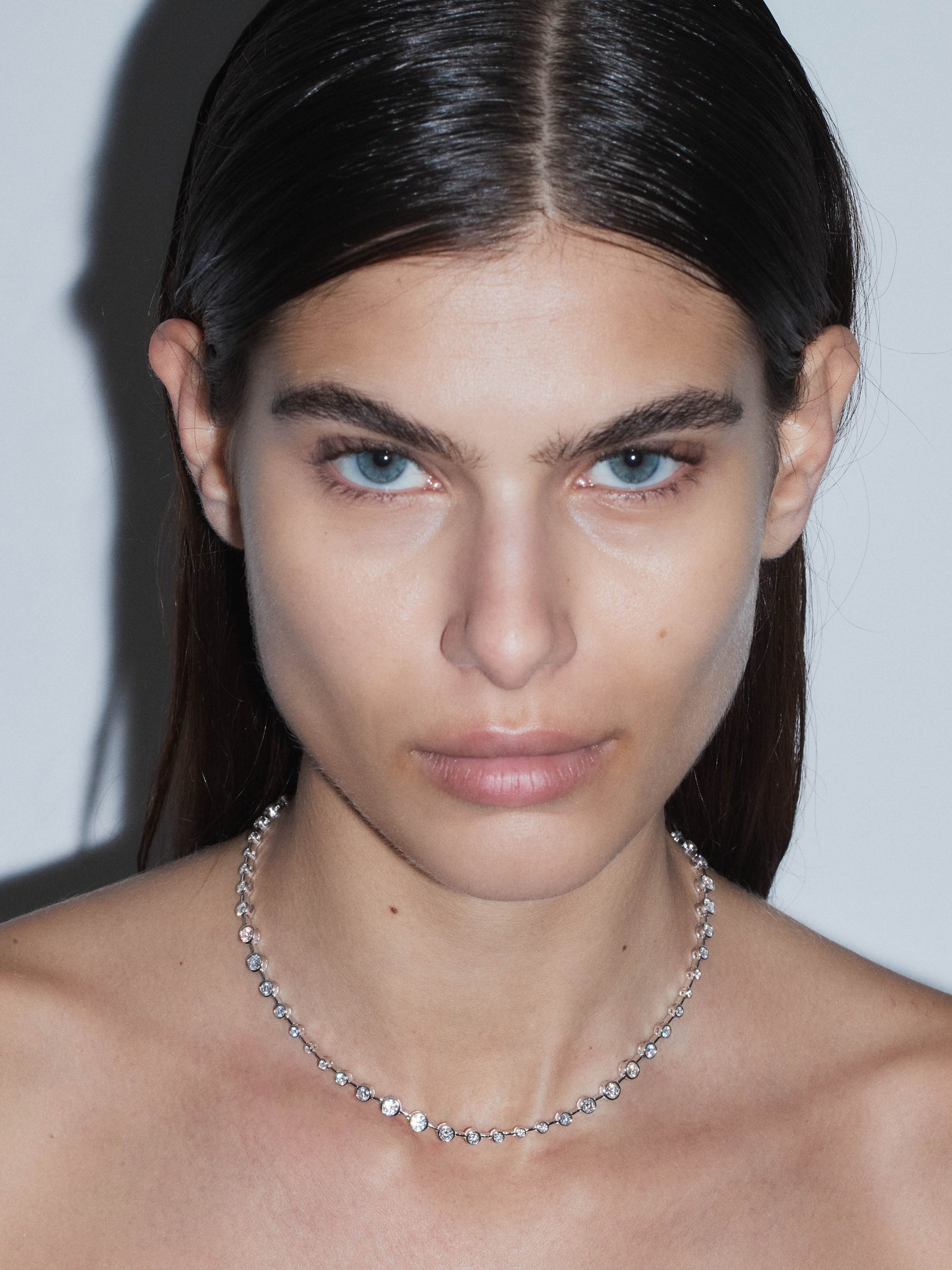 COLETTE BEZEL RIVIÈRE NECKLACE IN MOISSANITE, STERLING SILVER