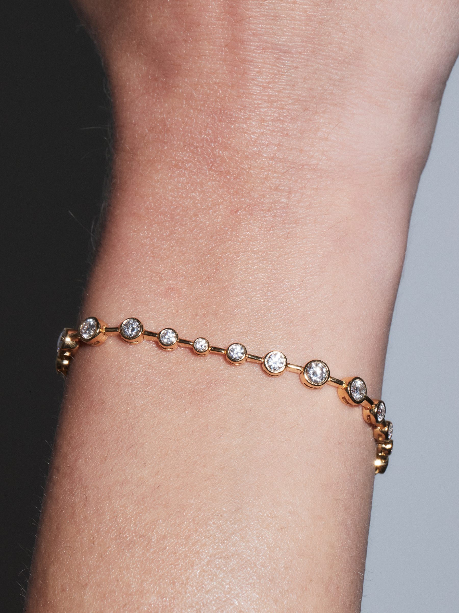 COLETTE BEZEL RIVIÈRE BRACELET IN MOISSANITE, STERLING SILVER