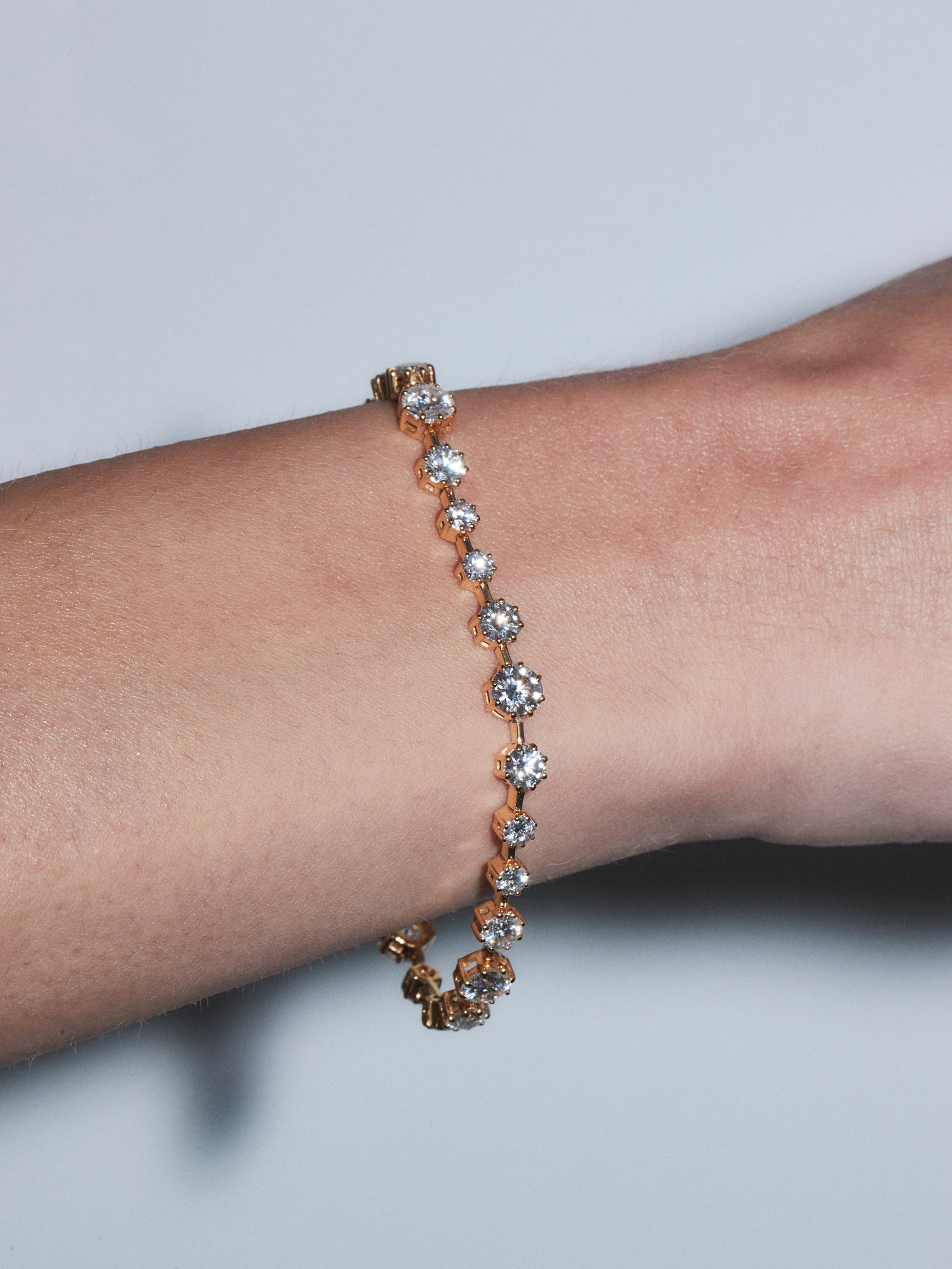 COLETTE RIVIÈRE BRACELET IN MOISSANITE, GOLD VERMEIL