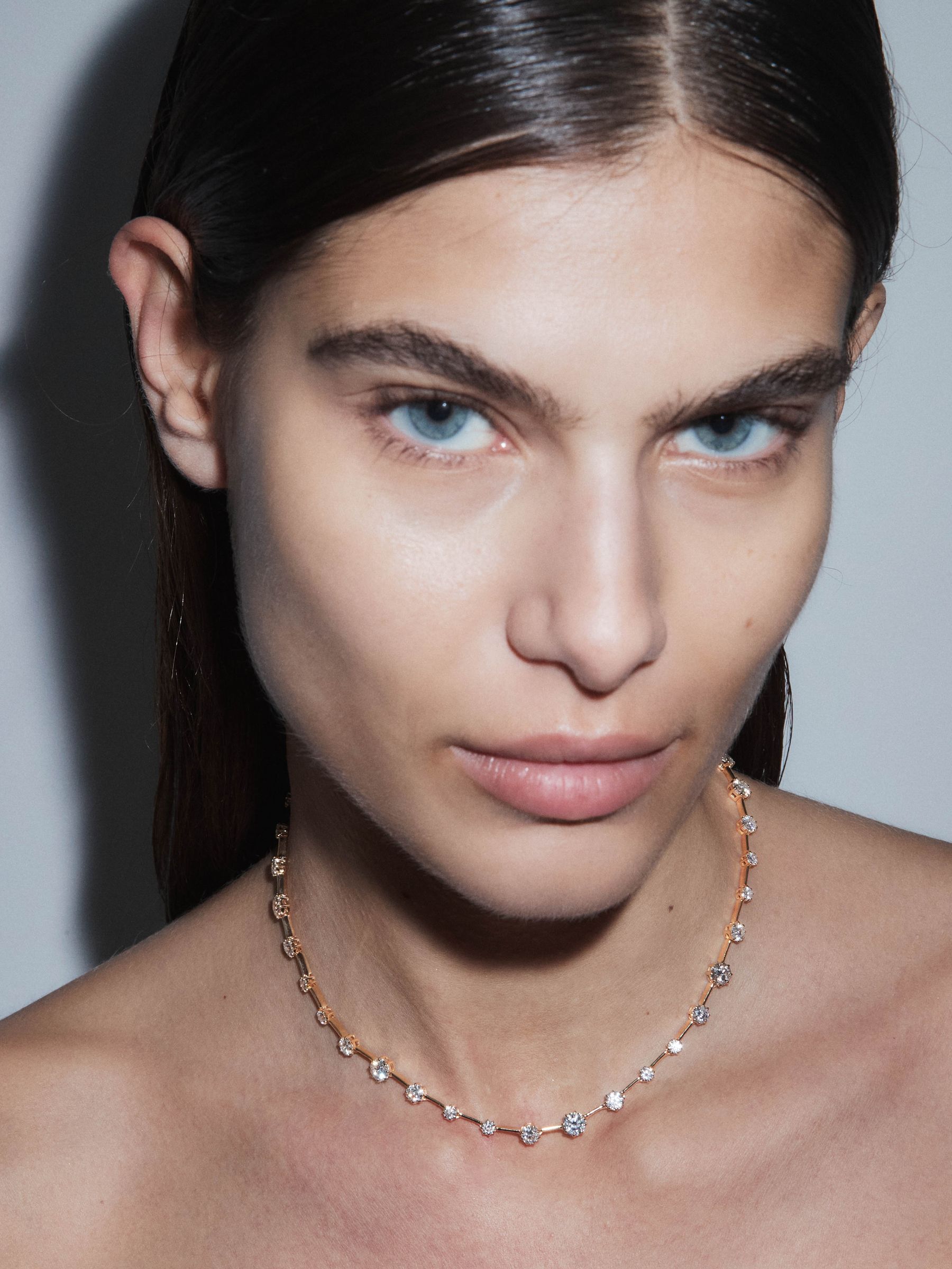 COLETTE RIVIÈRE NECKLACE IN MOISSANITE, GOLD VERMEIL