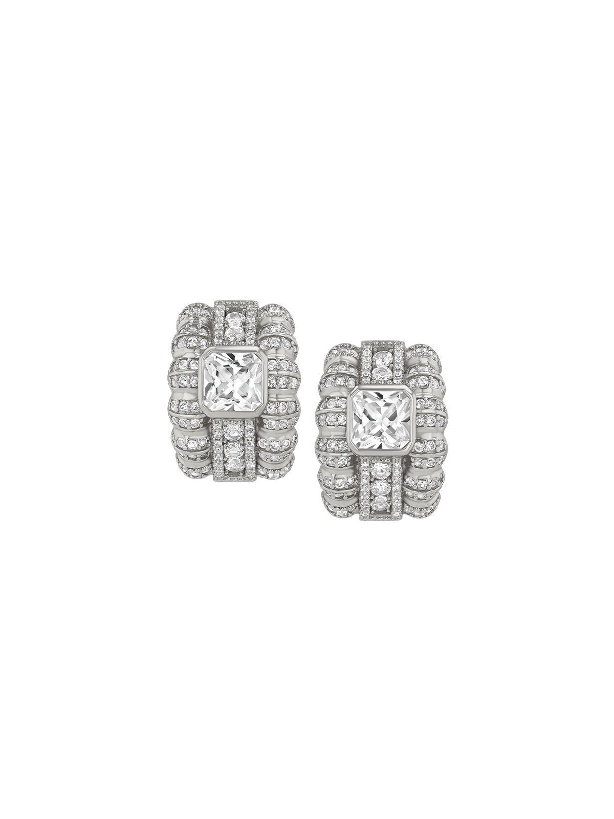 Crawford Earrings in Lab White Sapphire