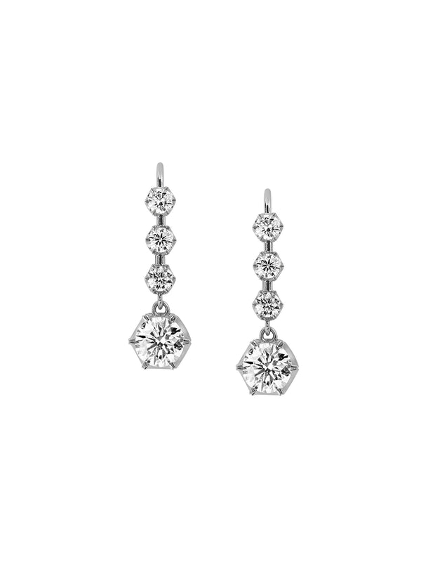 HENRIETTA 4-STONE DROP EARRINGS IN MOISSANITE
