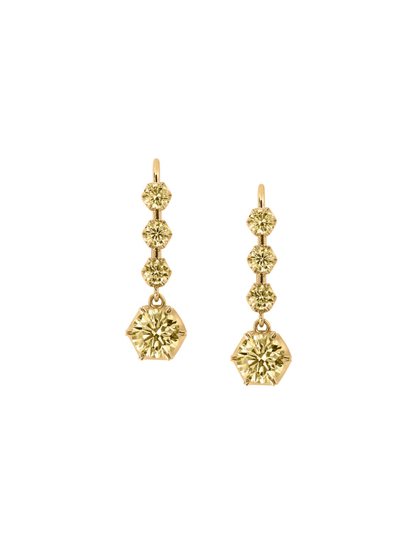 HENRIETTA 4-STONE DROP EARRINGS IN HONEY MOISSANITE