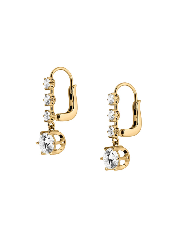 14K HENRIETTA 4-STONE DROP EARRINGS IN LAB DIAMOND
