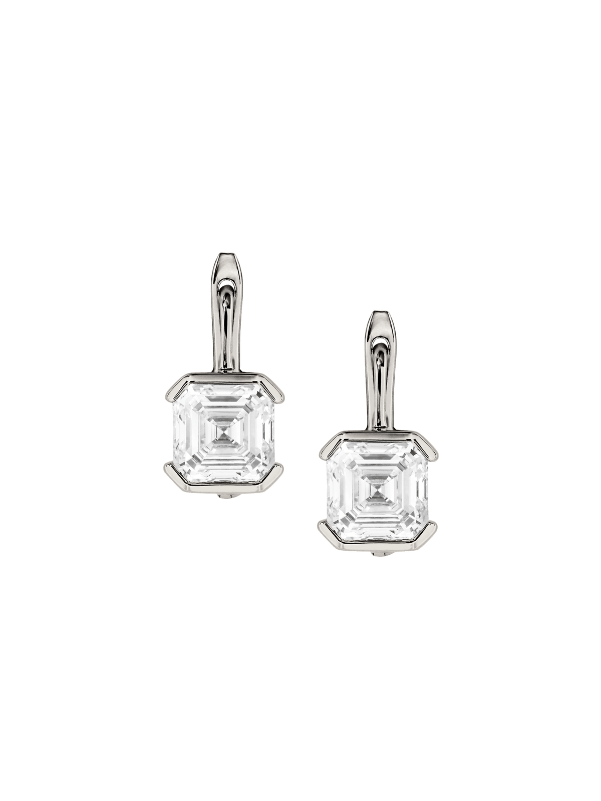 14K INÈS ASSCHER-CUT EARRINGS IN LAB DIAMOND, 14K WHITE GOLD – Dorsey
