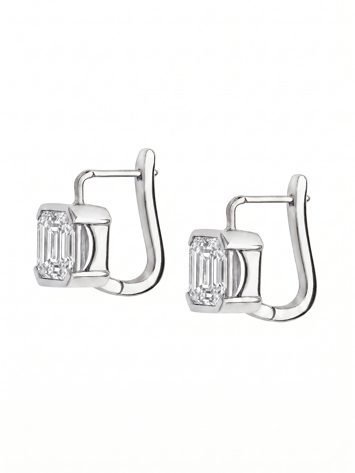 14K INÈS ASSCHER-CUT EARRINGS IN LAB DIAMOND, 14K WHITE GOLD – Dorsey