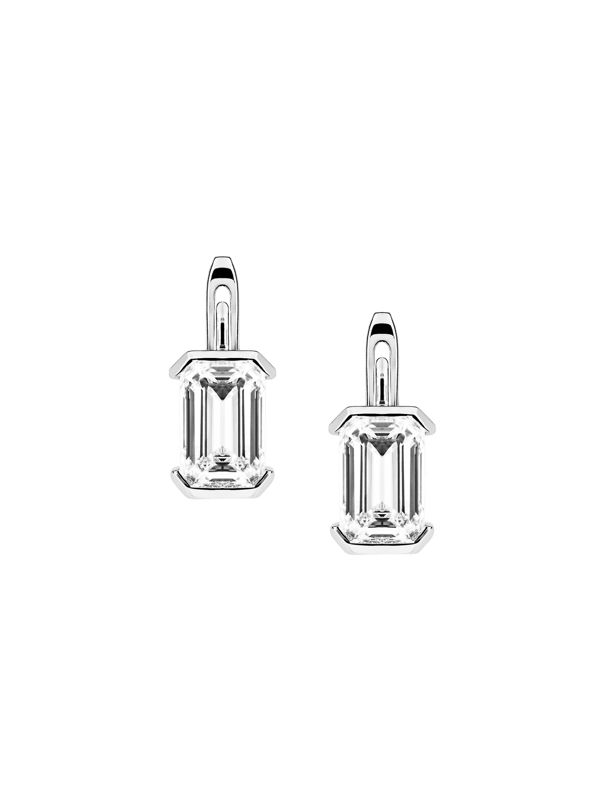 14K INÈS EMERALD-CUT EARRINGS IN LAB DIAMOND, 14K WHITE GOLD – Dorsey