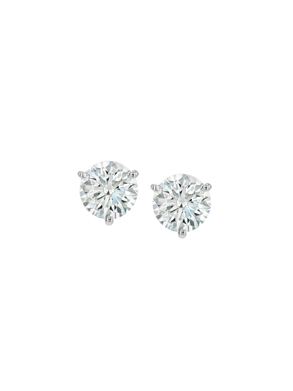 14K CLASSIC MARTINI STUD EARRINGS IN LAB DIAMOND, 14K WHITE GOLD