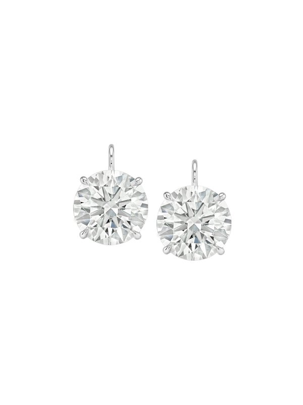 14K MARIE ROUND-CUT EARRINGS IN LAB DIAMOND, 14K WHITE GOLD