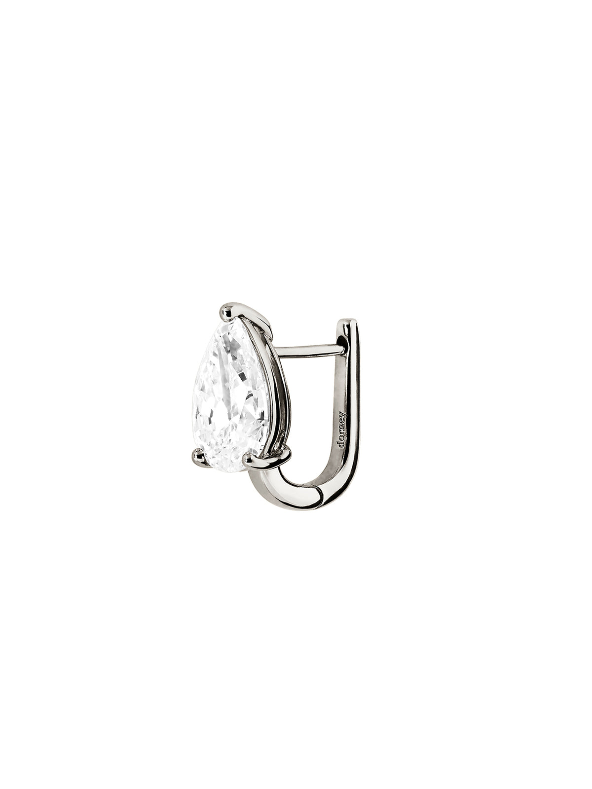 14K OVERSIZED PEAR-CUT HUGGIE IN LAB DIAMOND