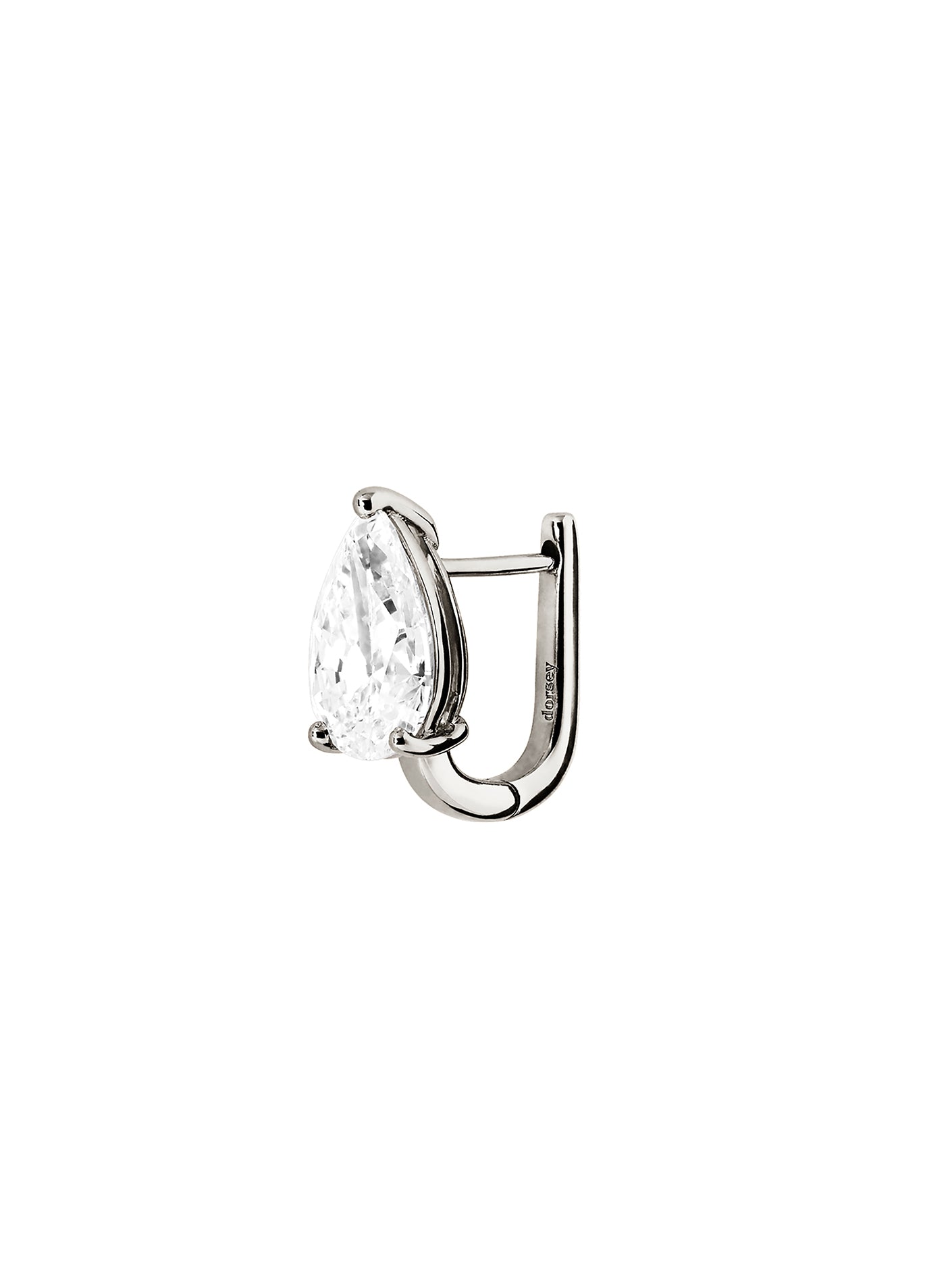 14K OVERSIZED PEAR-CUT HUGGIE IN LAB DIAMOND