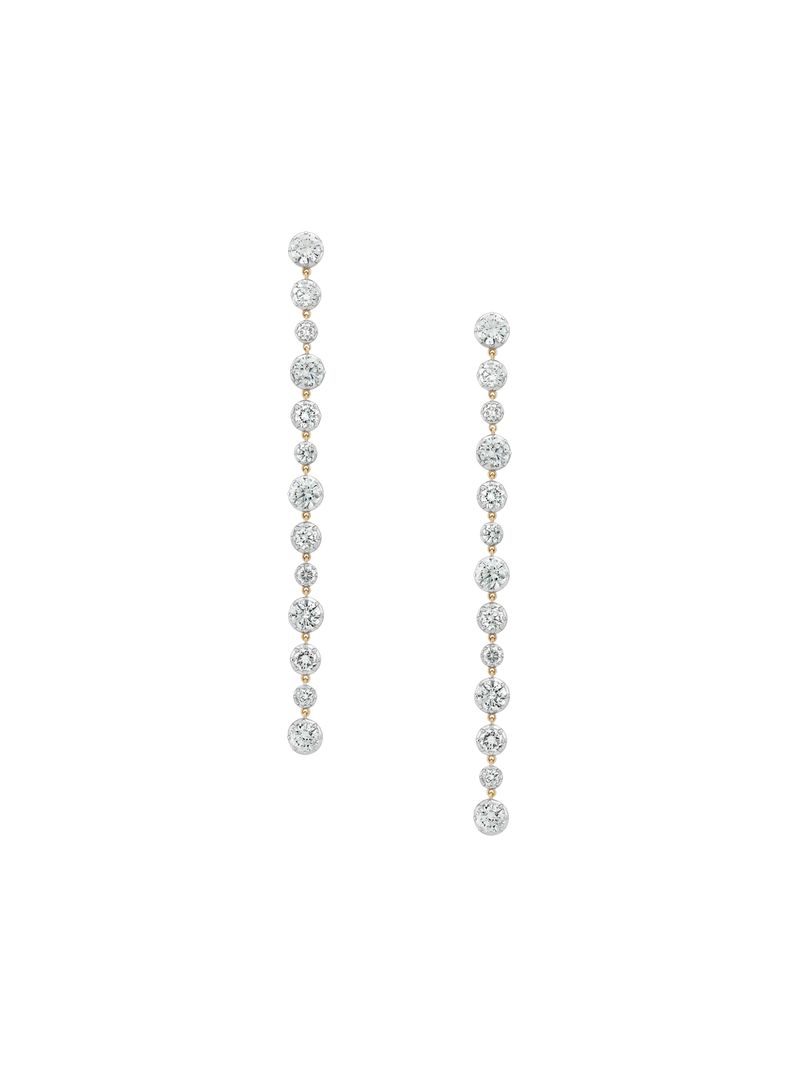 14K LONG SYLVIE RIVIÈRE EARRINGS IN LAB DIAMOND, 14K YELLOW GOLD WITH WHITE RHODIUM BEZEL