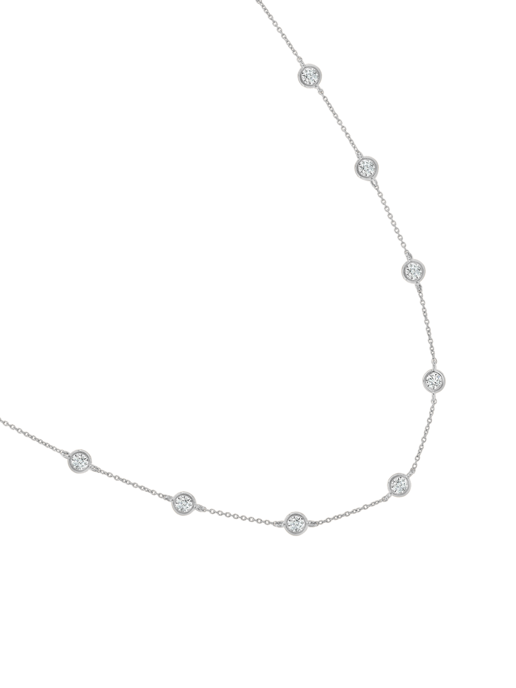 14K CLEMENCE NECKLACE IN 1.50CTS LAB DIAMOND, 14K WHITE GOLD